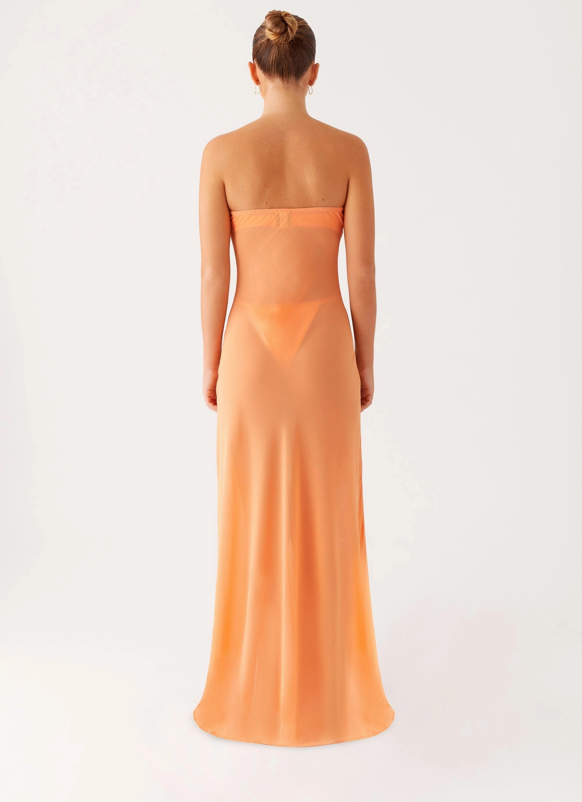 Versatile Touch Soft Appearance Mattie Strapless Maxi Dress - Orange