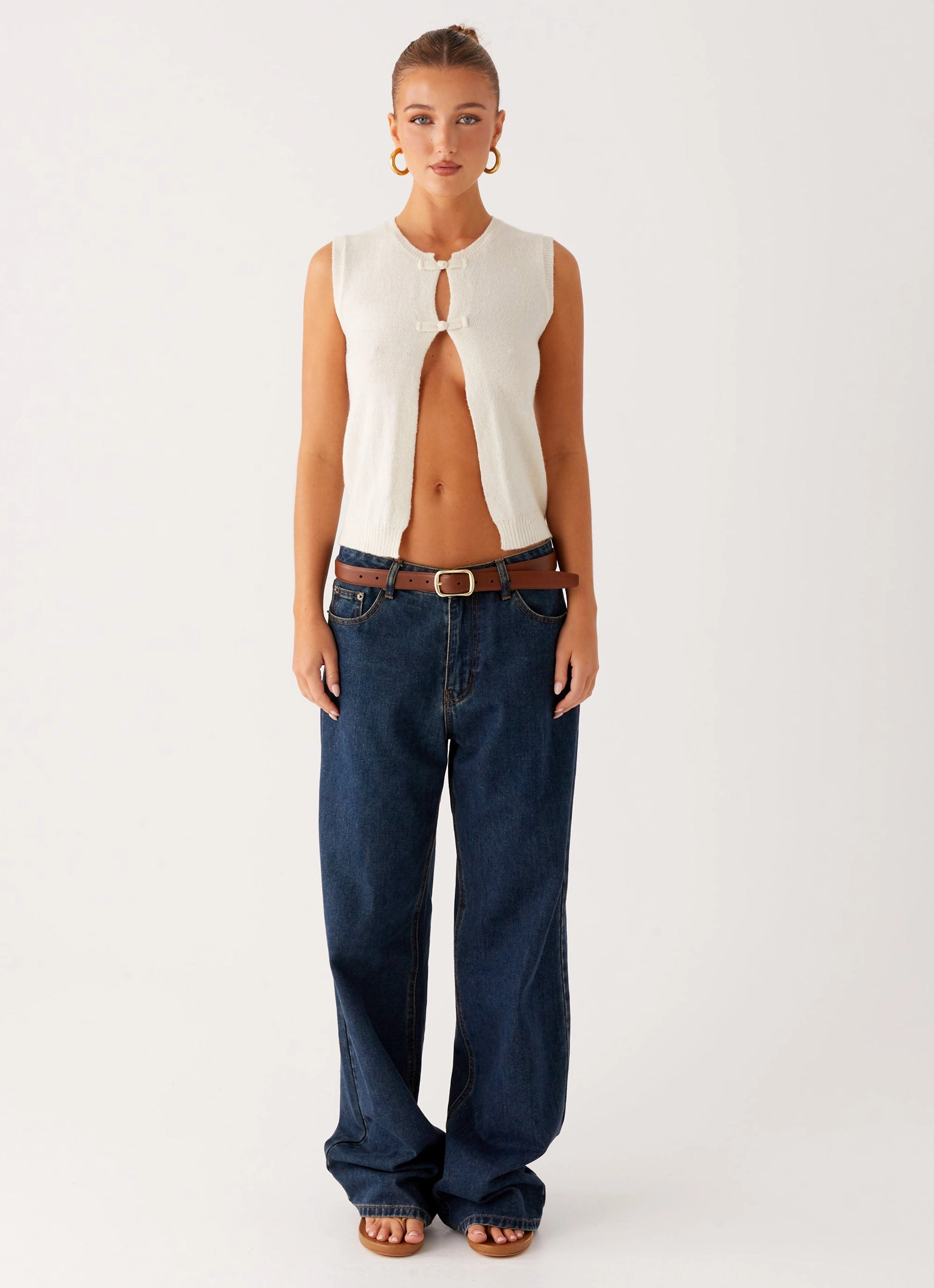 Maali Knit Top - White FlexibleElasticatedEdging PreShrunk Fabric