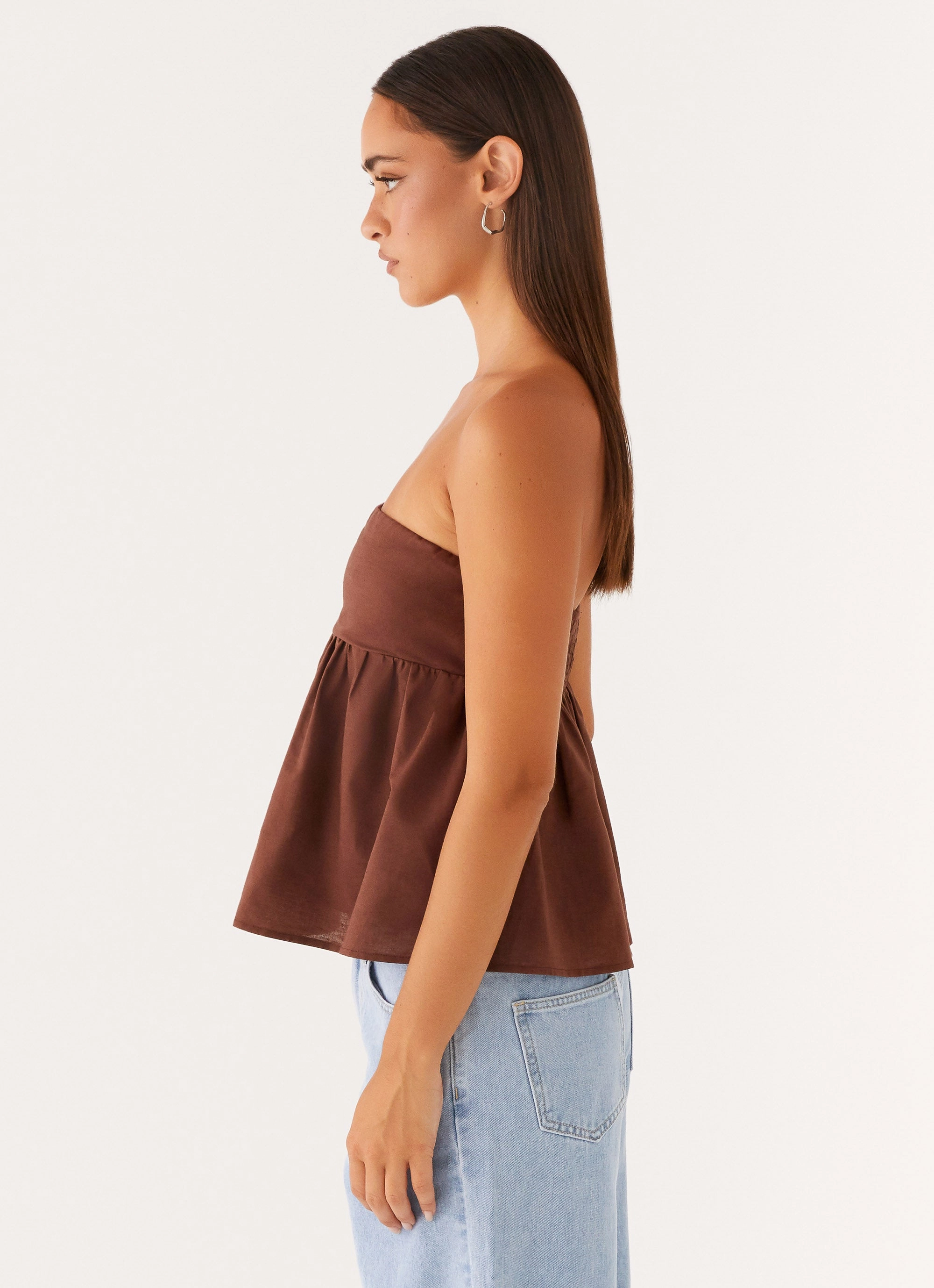 Easycare Breathable Lining Cassie Tube Top - Chocolate