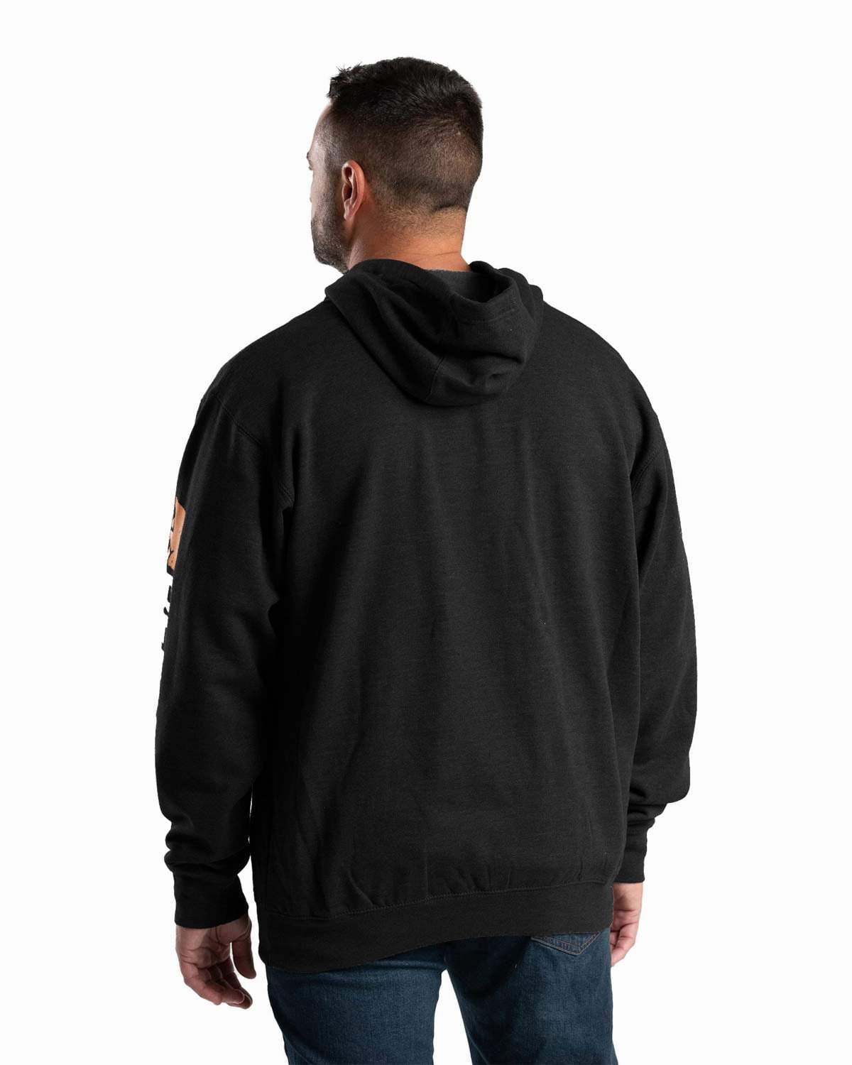 Durable Quality Berne Mens Black Cotton Blend Pullover Hooded Sweatshirt