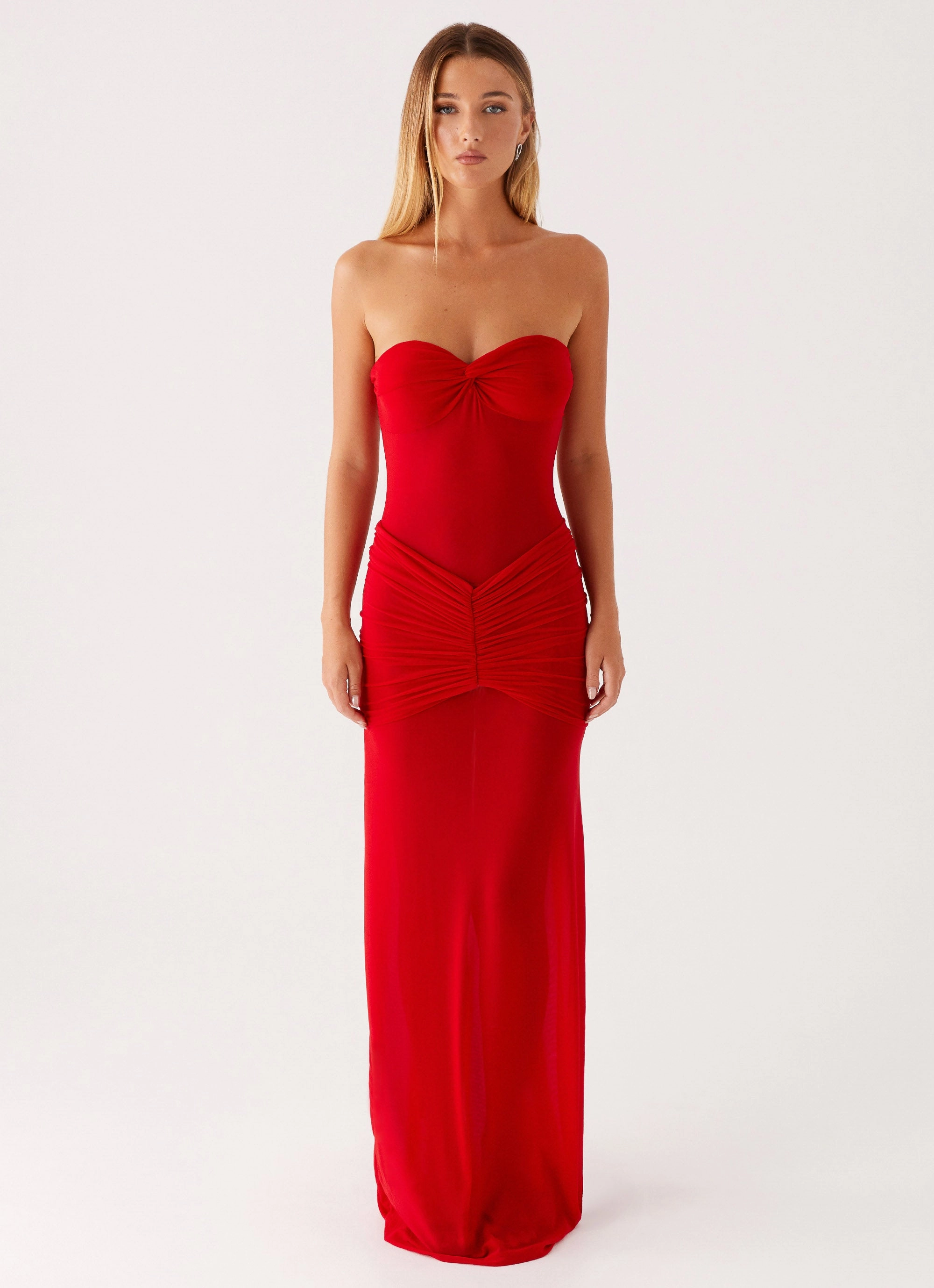 Stylish Line Ottilie Mesh Maxi Dress - Red
