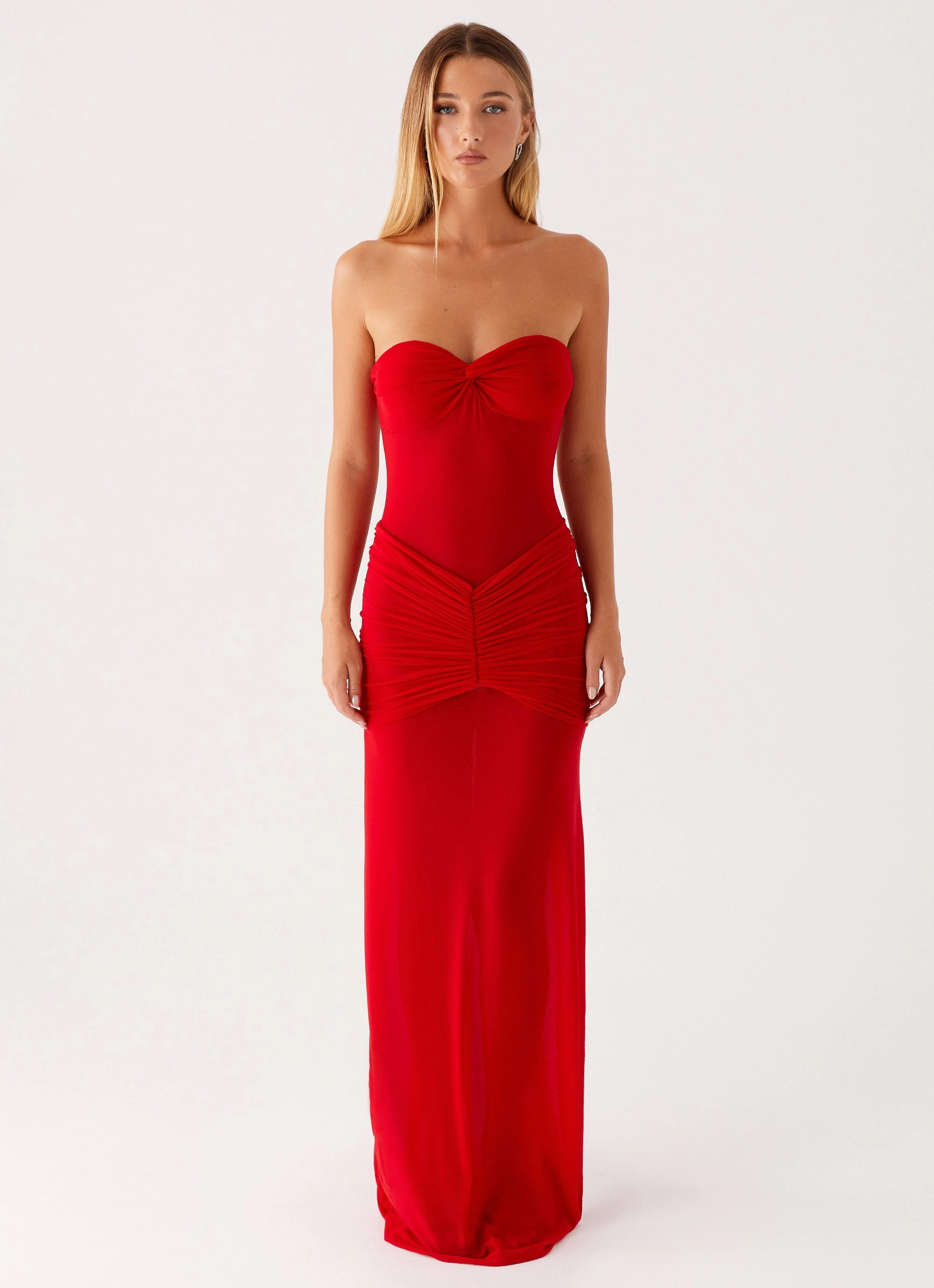 Urban Style Ottilie Mesh Maxi Dress - Red