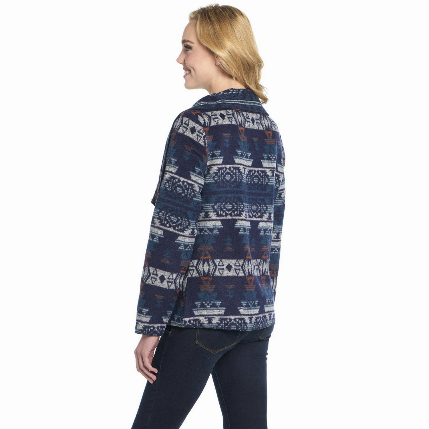 Heat Guard Quick drying material Cripple Creek Womens Navajo Open Front Blanket Wrap Night Dive Polyester Jacket