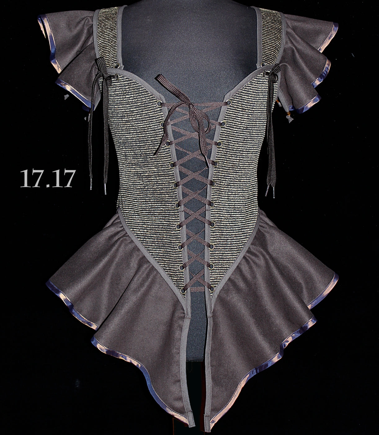 Pirate Bodice Reflective Trims Foldable Cuff Design