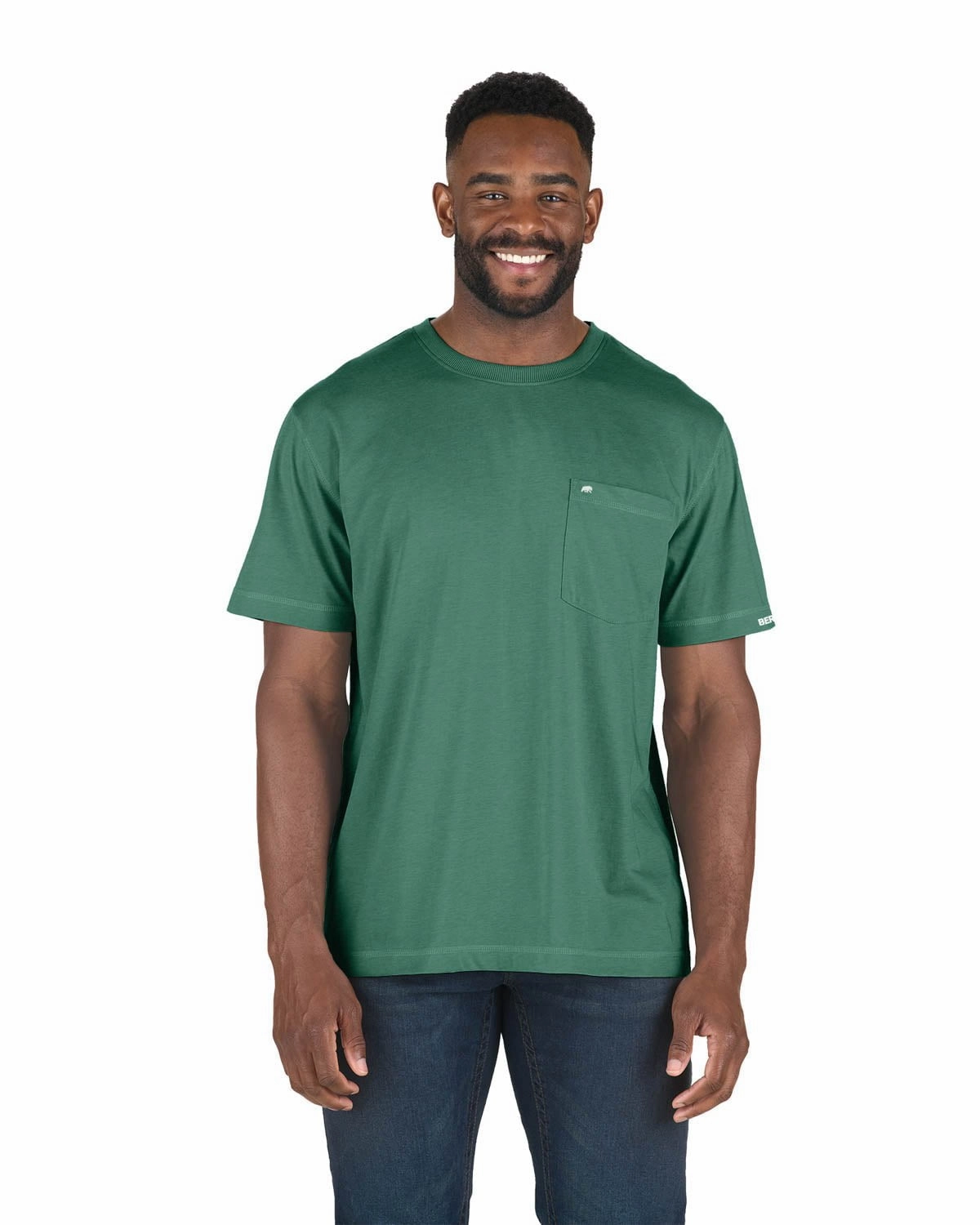Berne Mens Pine Cotton Blend Light Performance Tee S/S Fitted Silhouette