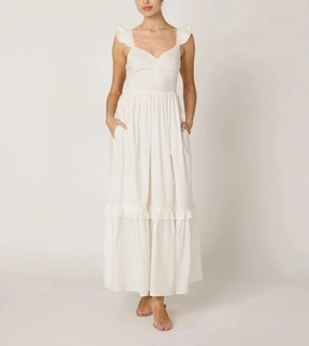Sage Detail Nica Maxi Dress | Ivory