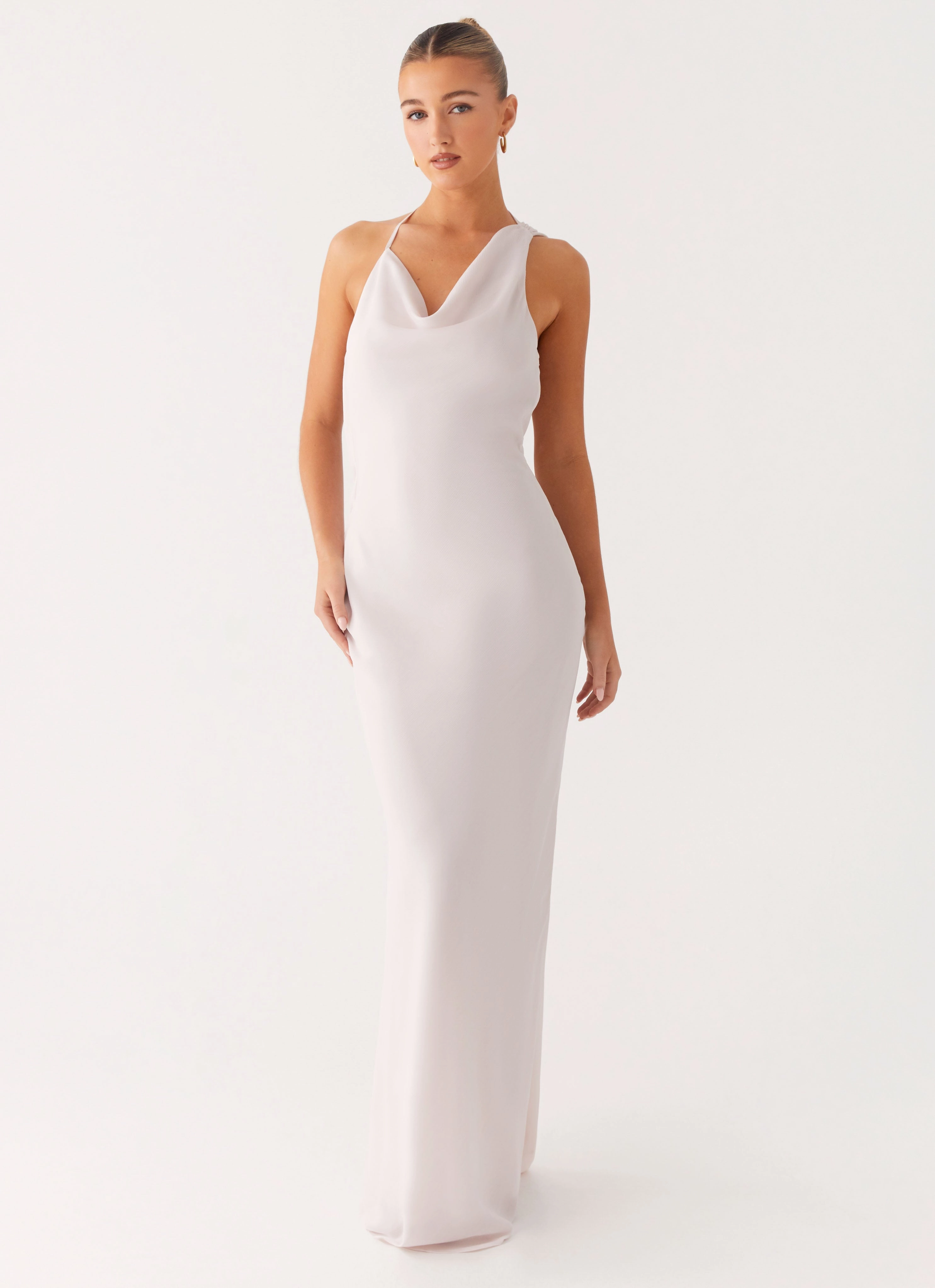 Zippered Jacket Opal Glow Maxi Dress - Off White