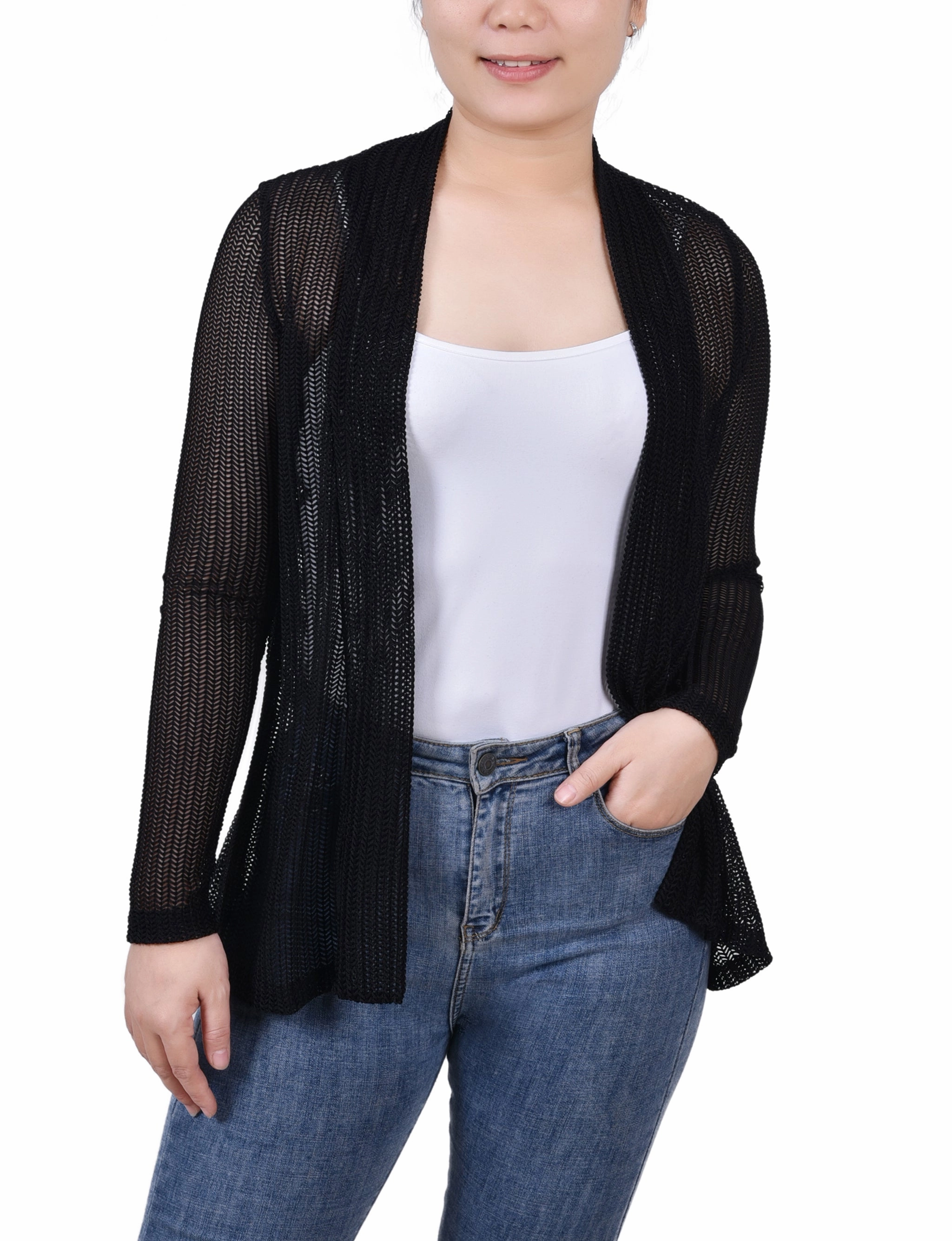 Open Knit Cardigan NonSlip Grip Tape TaglessComfort