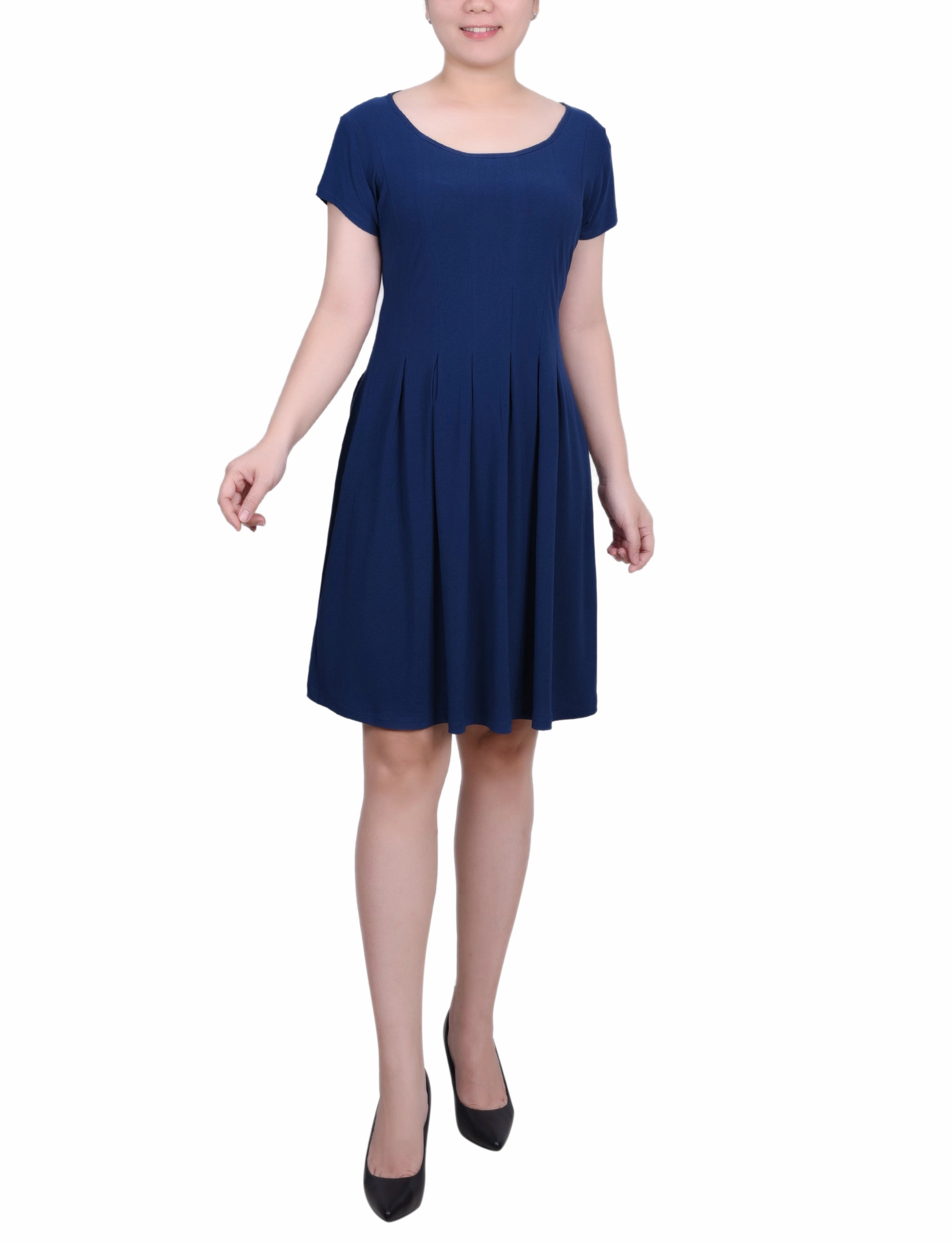 Timeless Trend Cap Sleeve Pleated Dress