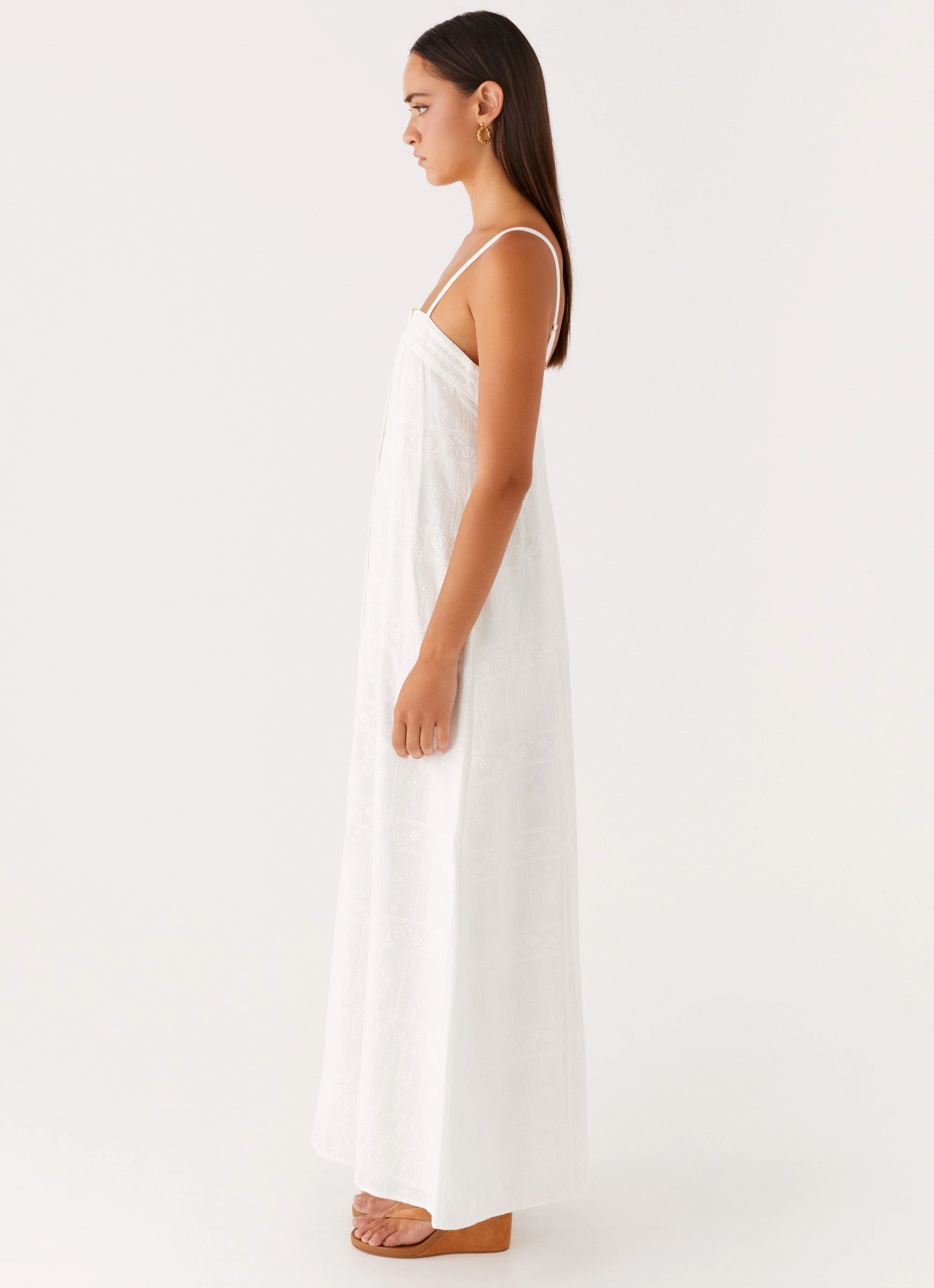 Comfortable Touch Minimalist Fit Cole Maxi Dress - White