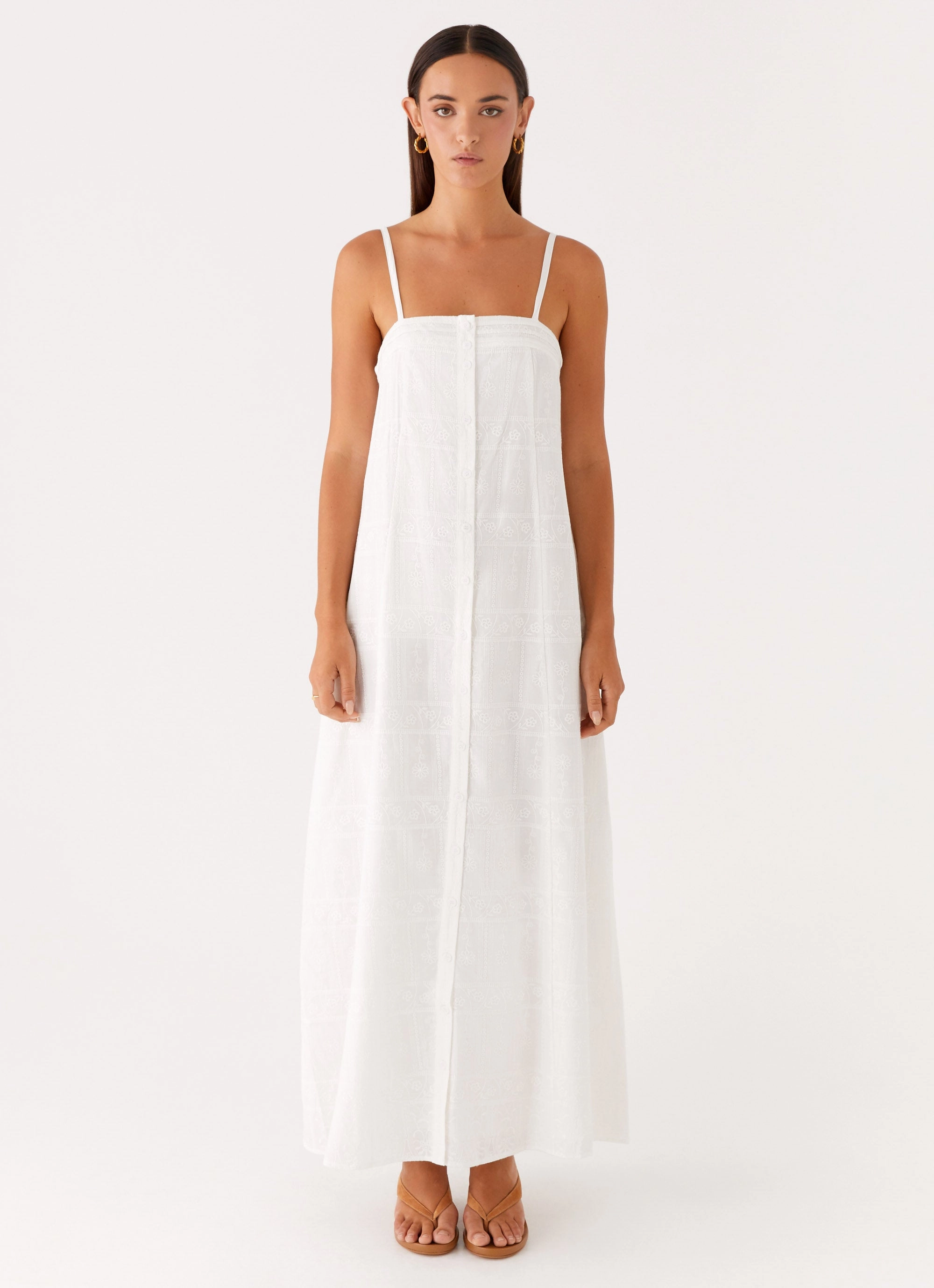 Hooded Coat Versatile Outerwear Cole Maxi Dress - White