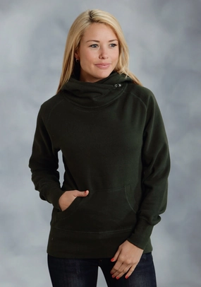 Ouray Womens Forest Green 100% Cotton USA Asymmetric Hoodie Non Restrictive Armholes