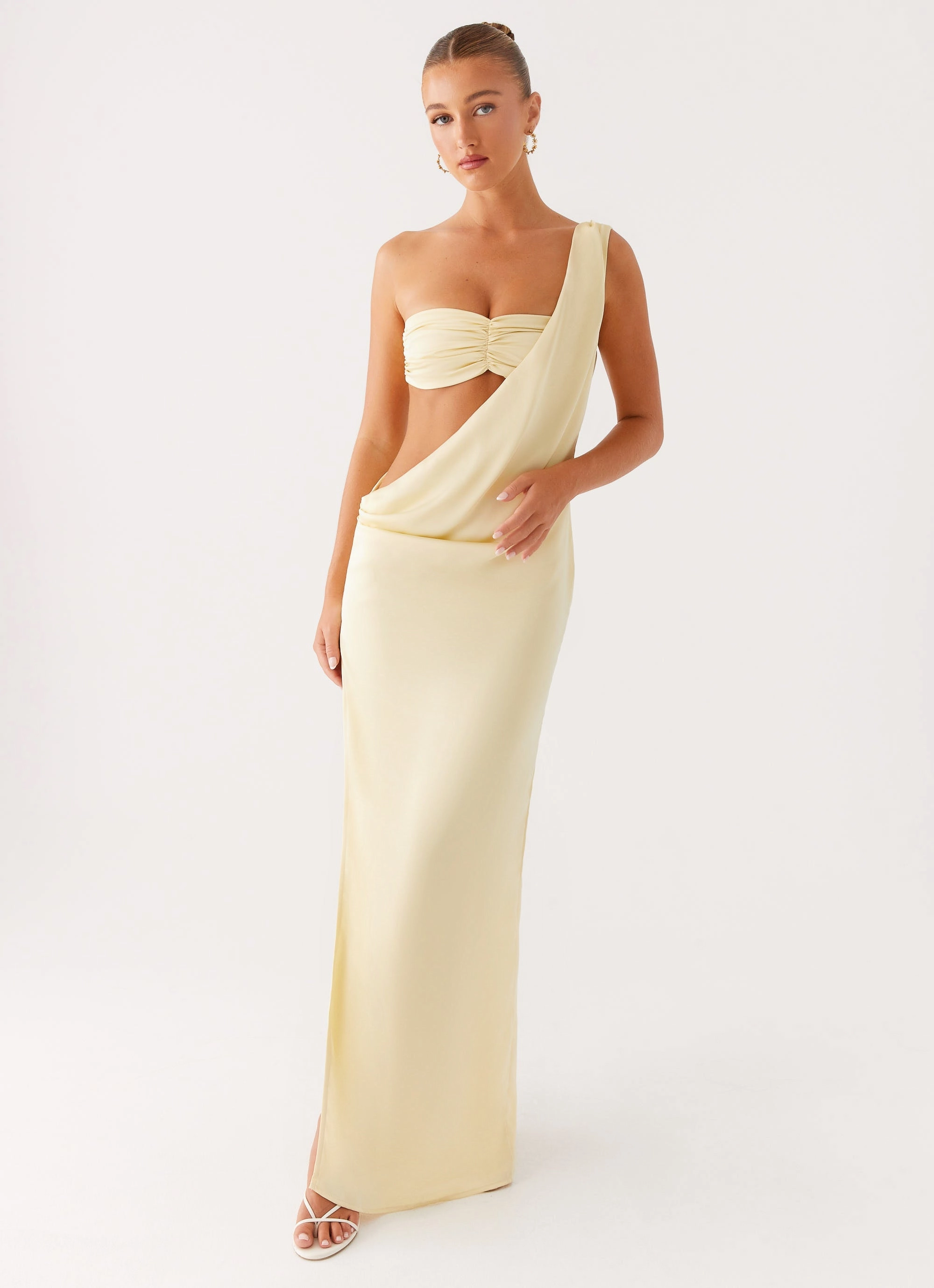 Cooper Maxi Dress - Yellow Soft Texture Lounge Comfort