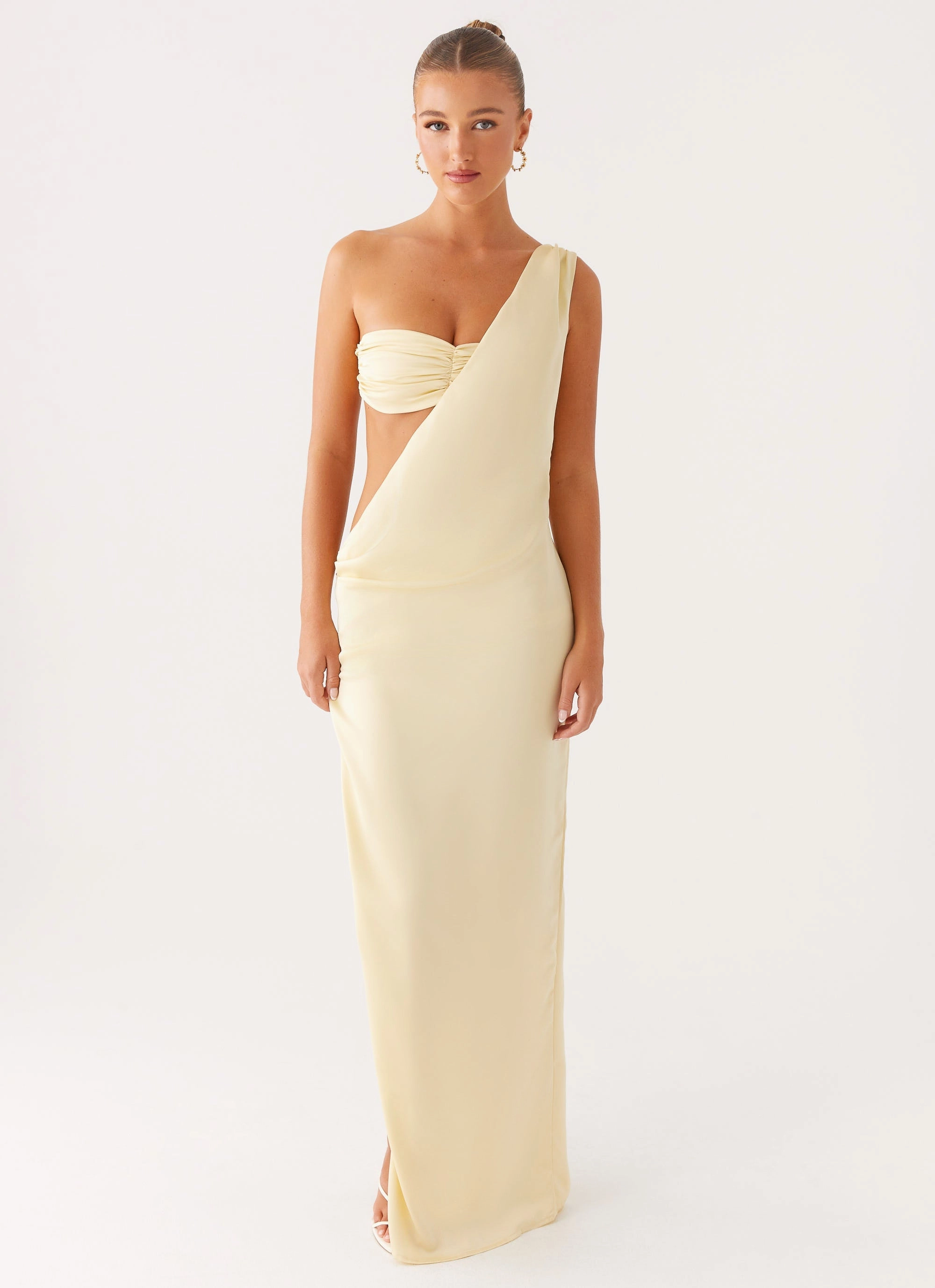 Cooper Maxi Dress - Yellow Drawstring-Closure Gentle Fit