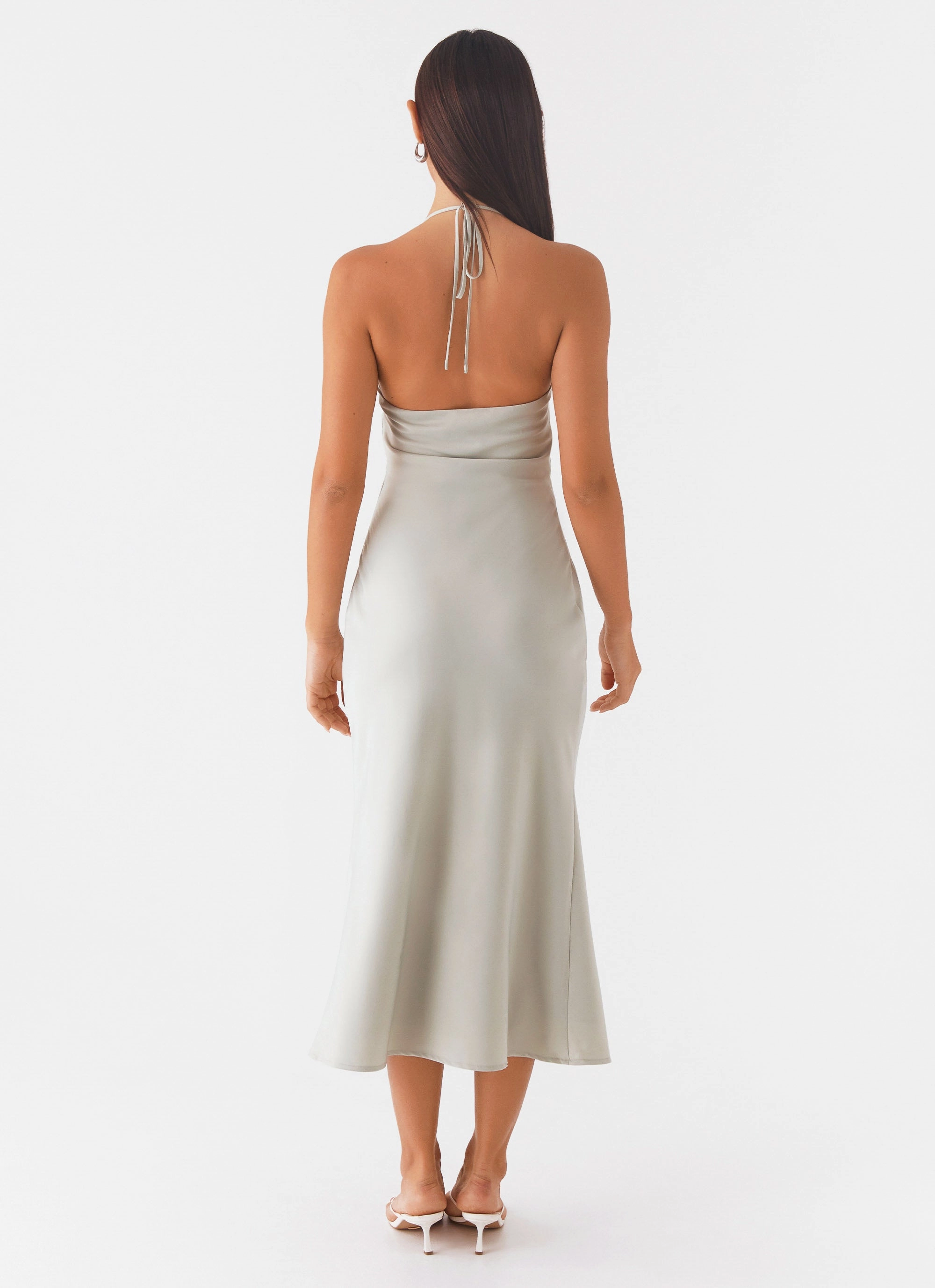 Belted Style Textured Finish High Note Midi Dress - Sage