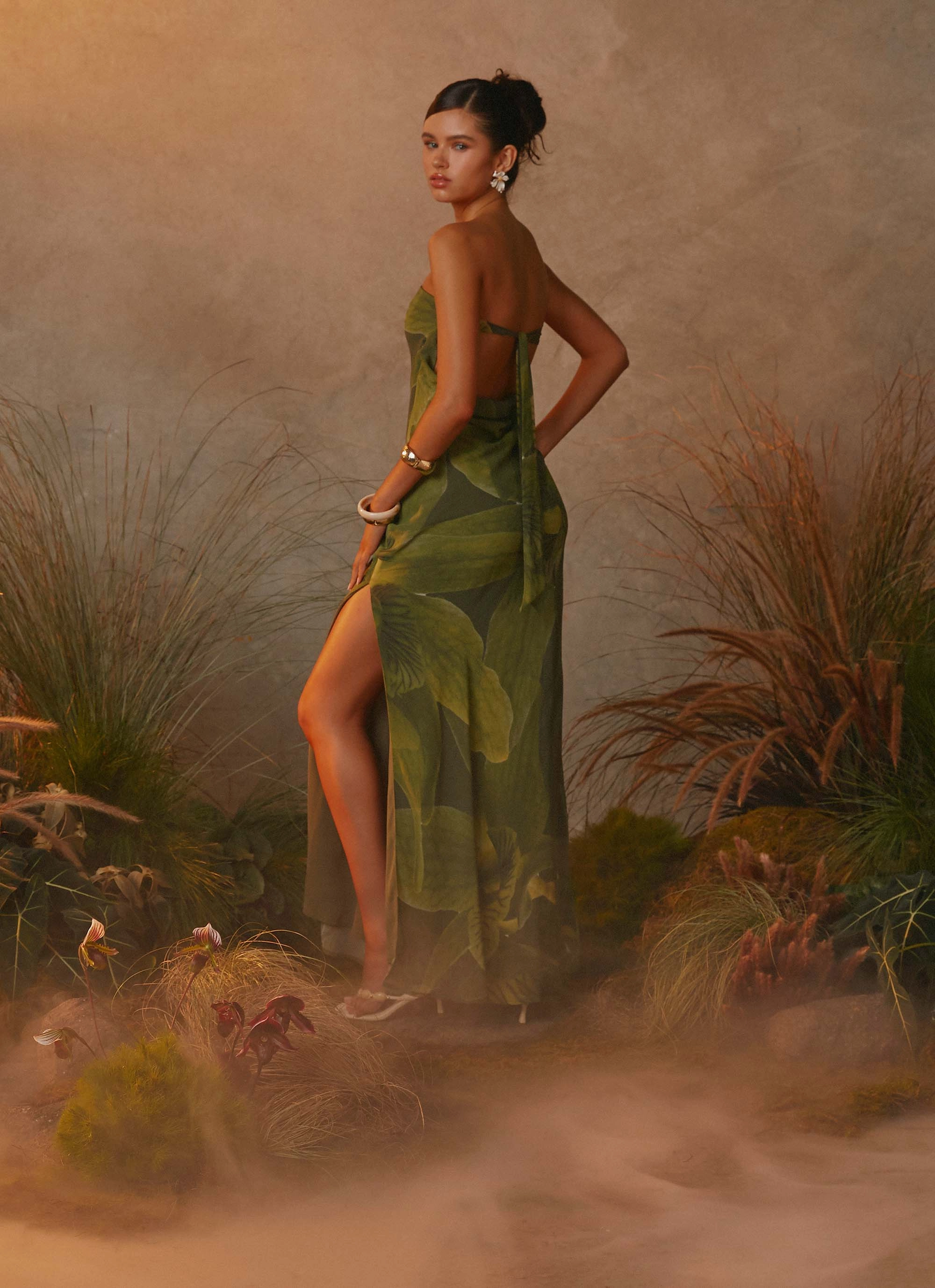 Spring Layer Zippered Jacket Nettle Maxi Dress - Tropic Floral