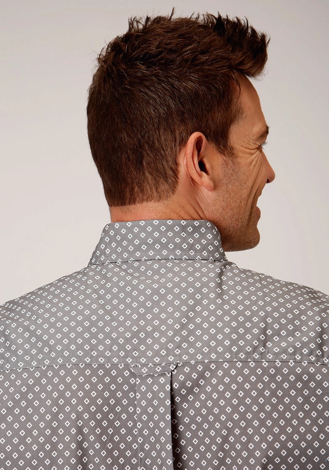 Seasonal Fashion Roper Mens Grey Cotton Blend 1 Pocket BD S/S Shirt