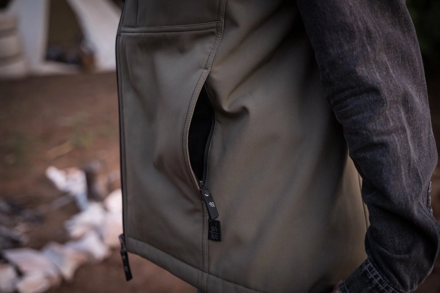 STS Ranchwear Womens Weston Vest Olive Poly/Spandex Fleece Vest Neutral Style