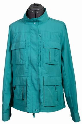 Scully Womens Teal Nylon Multi-Pocket Jacket Compact packaging ErgonomicCut