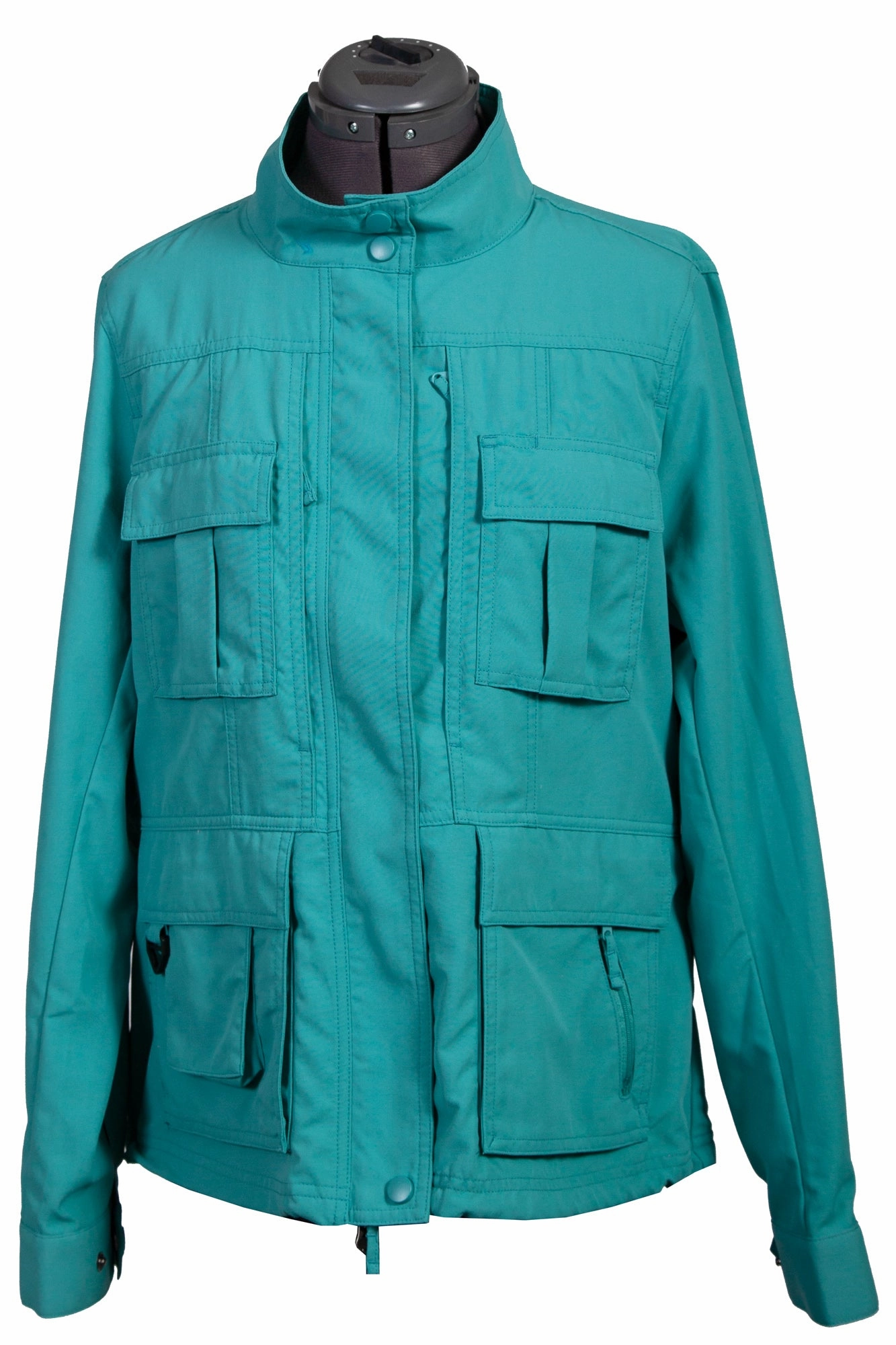 Scully Womens Teal Nylon Multi-Pocket Jacket Reflective details