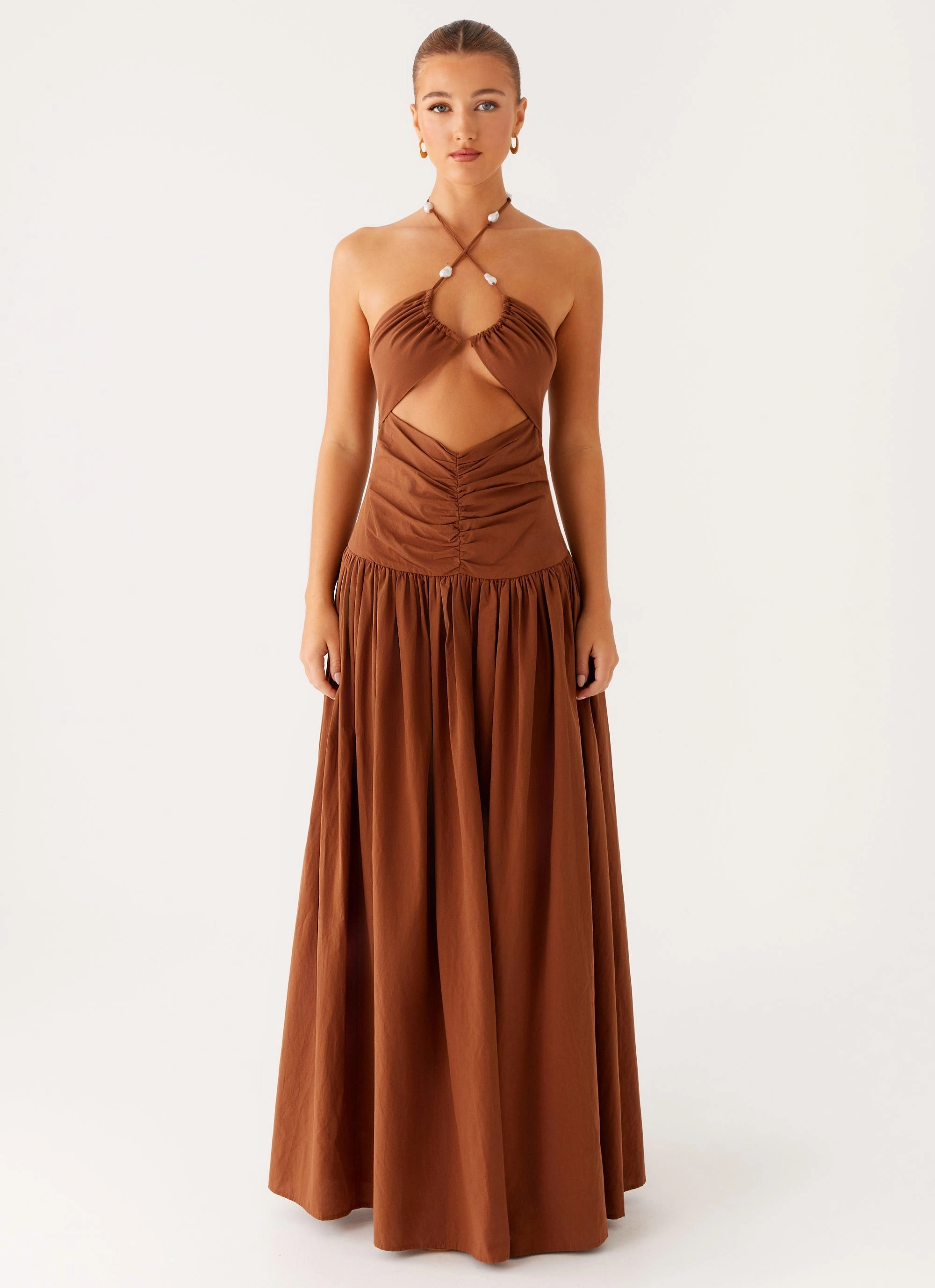 Vintage Vibe Paltrow Maxi Dress - Chocolate