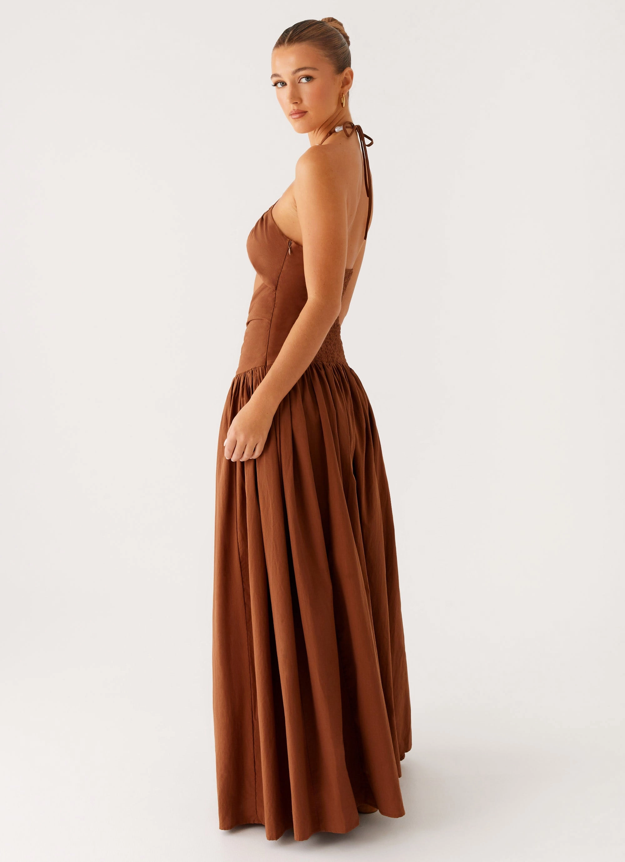 Romantic-Style Flattering Design Wear Paltrow Maxi Dress - Chocolate