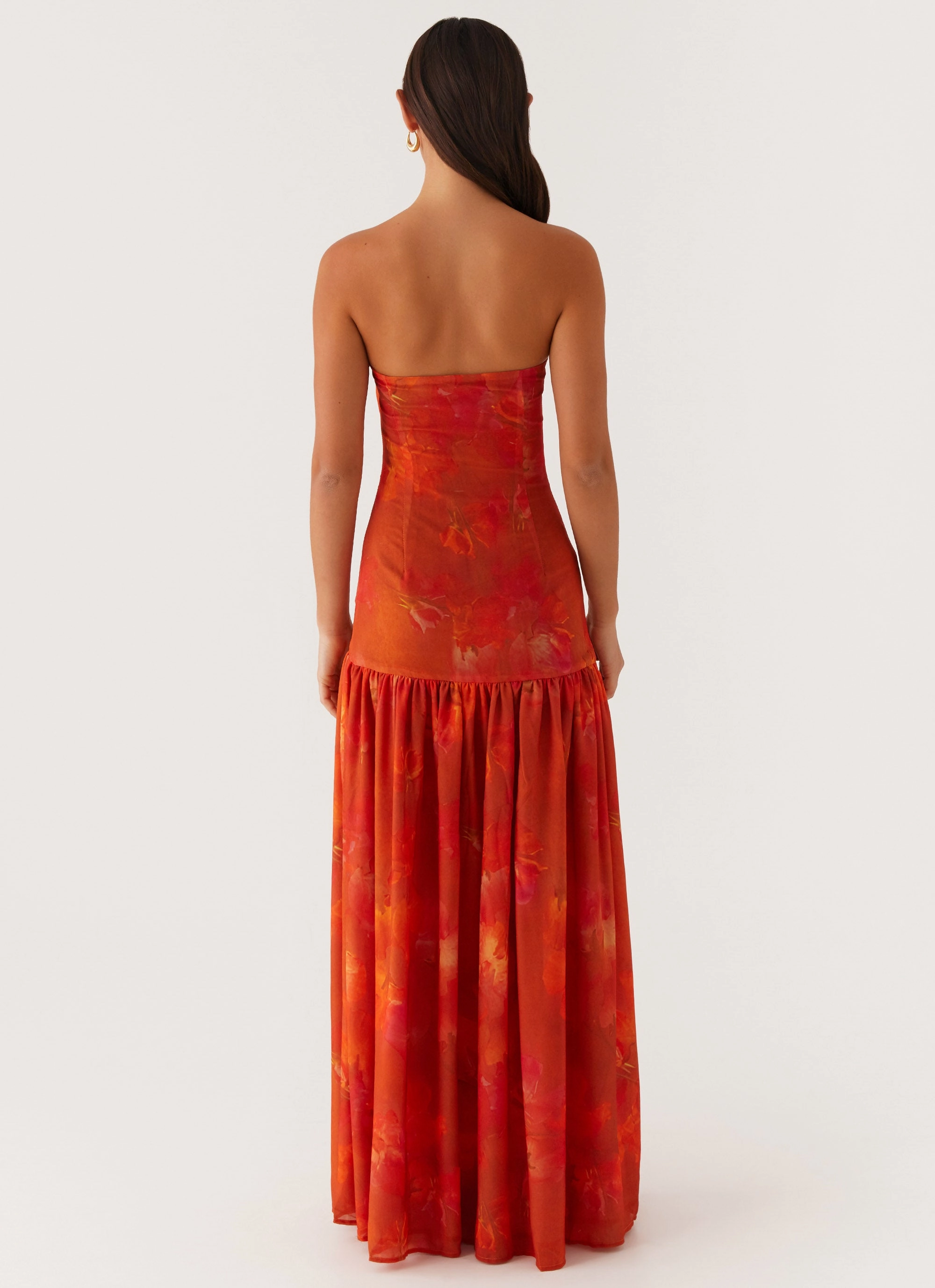 Wool blend Eden Strapless Maxi Dress - Amber