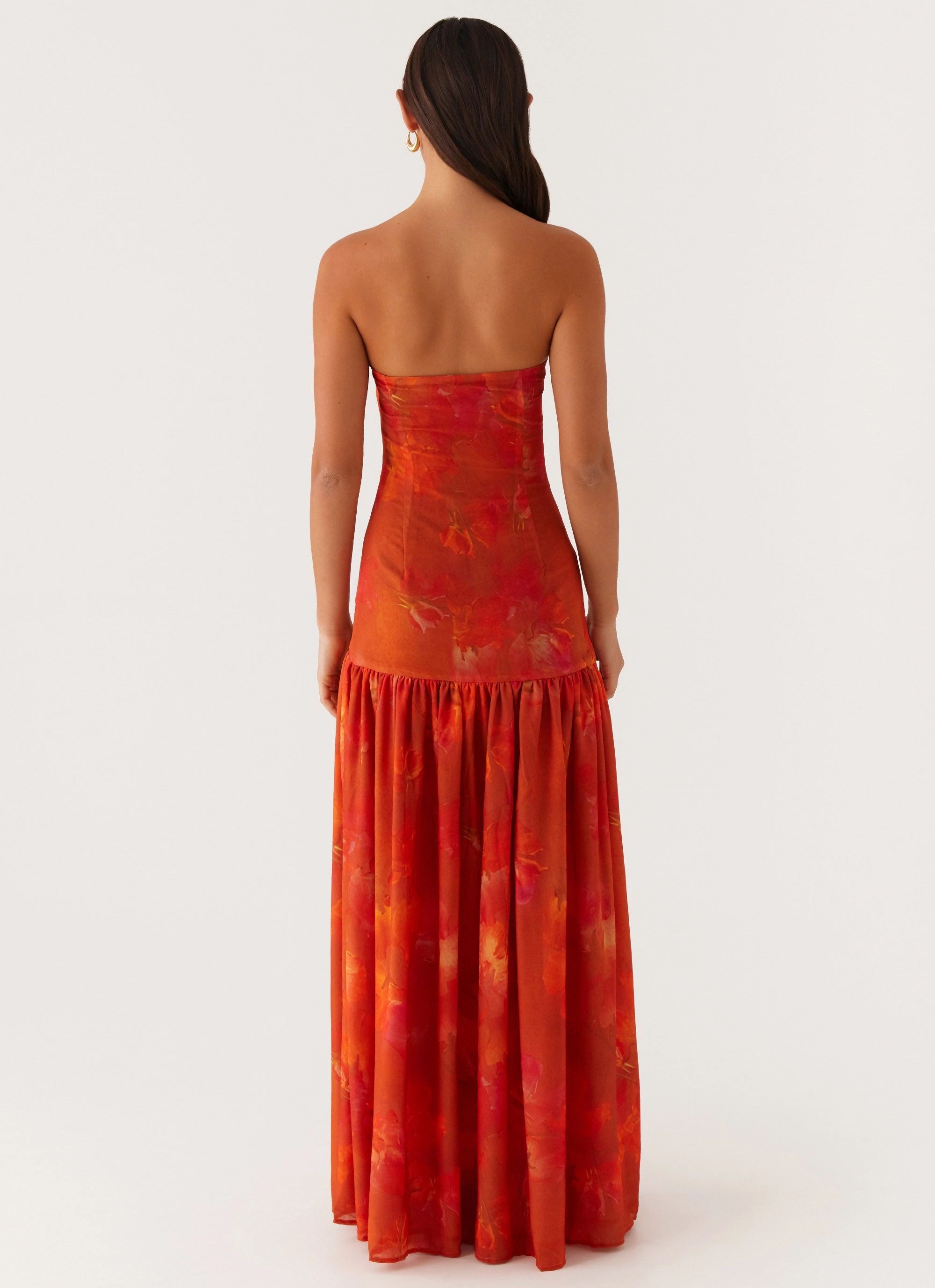 Oversized Fit Eden Strapless Maxi Dress - Amber