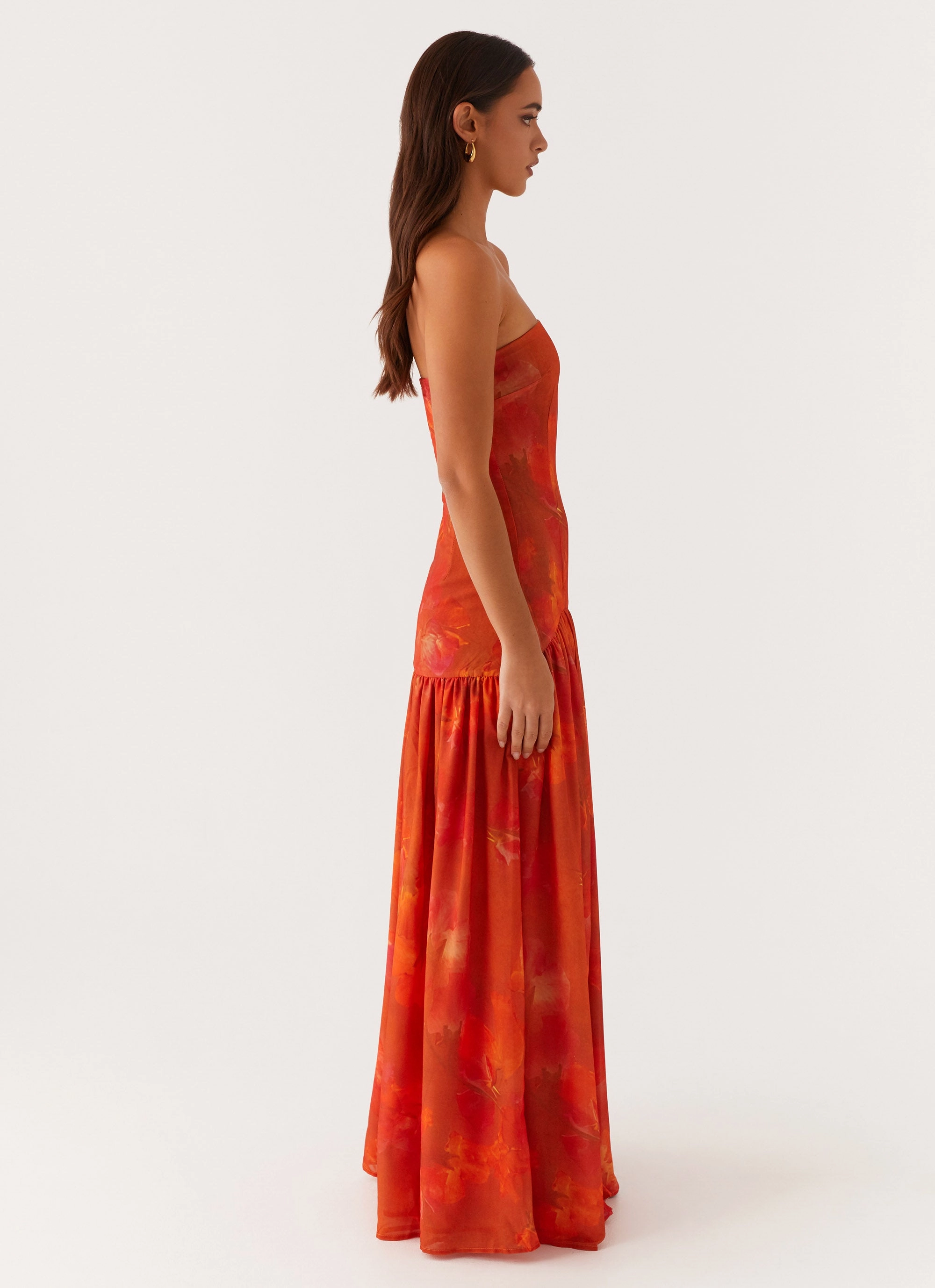 Eden Strapless Maxi Dress - Amber Warm and Cozy Jacket Designer Inspired