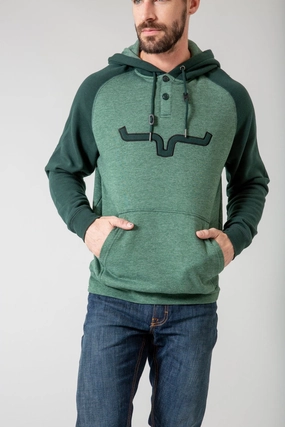 Kimes Ranch Mens Blaze 2 Forest Cotton Blend Hoodie Hooded style Compact Packable Feature