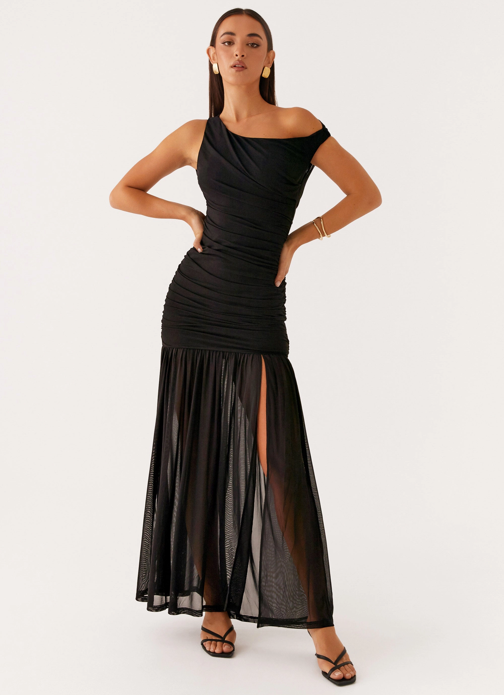 Pavilion Maxi Dress - Black Cozy Layering Winter Protection