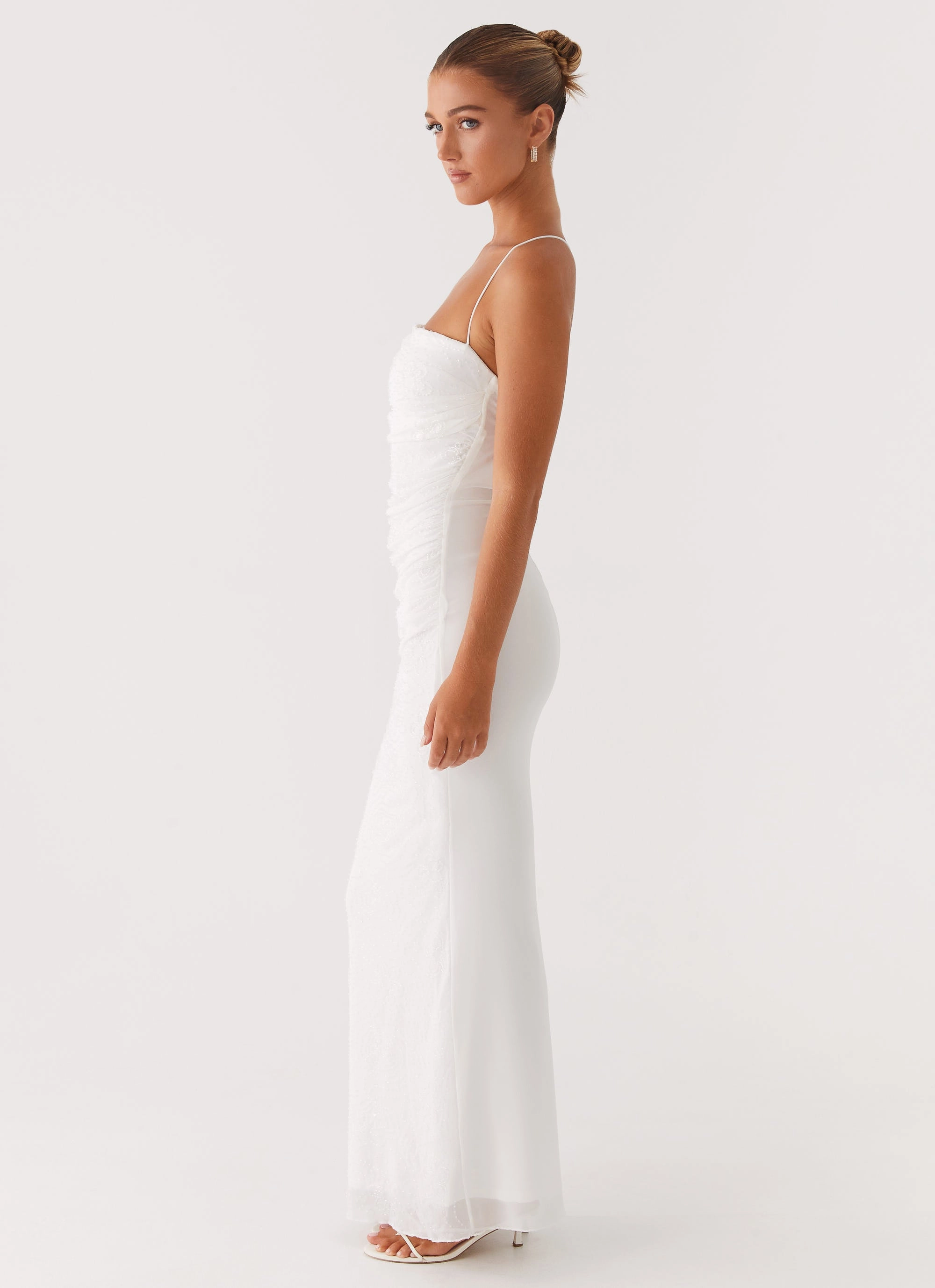 Church Scene Paxton Beaded Maxi Dress - White