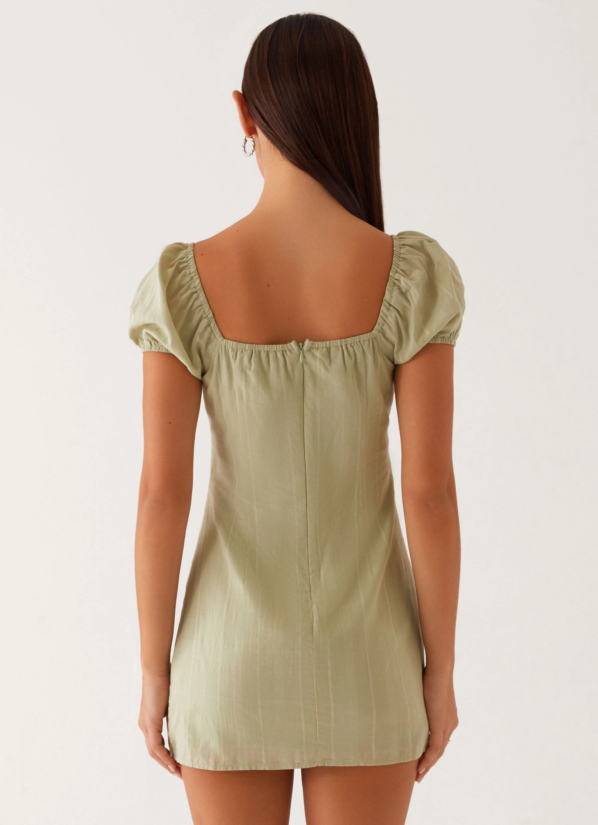 Fran Mini Dress - Pastel Green Casual Fit