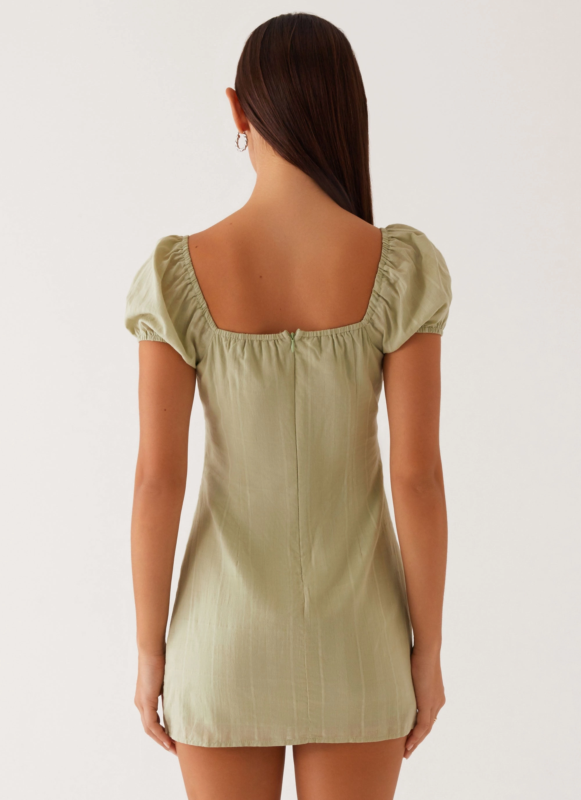 Fran Mini Dress - Pastel Green Formal Occasion