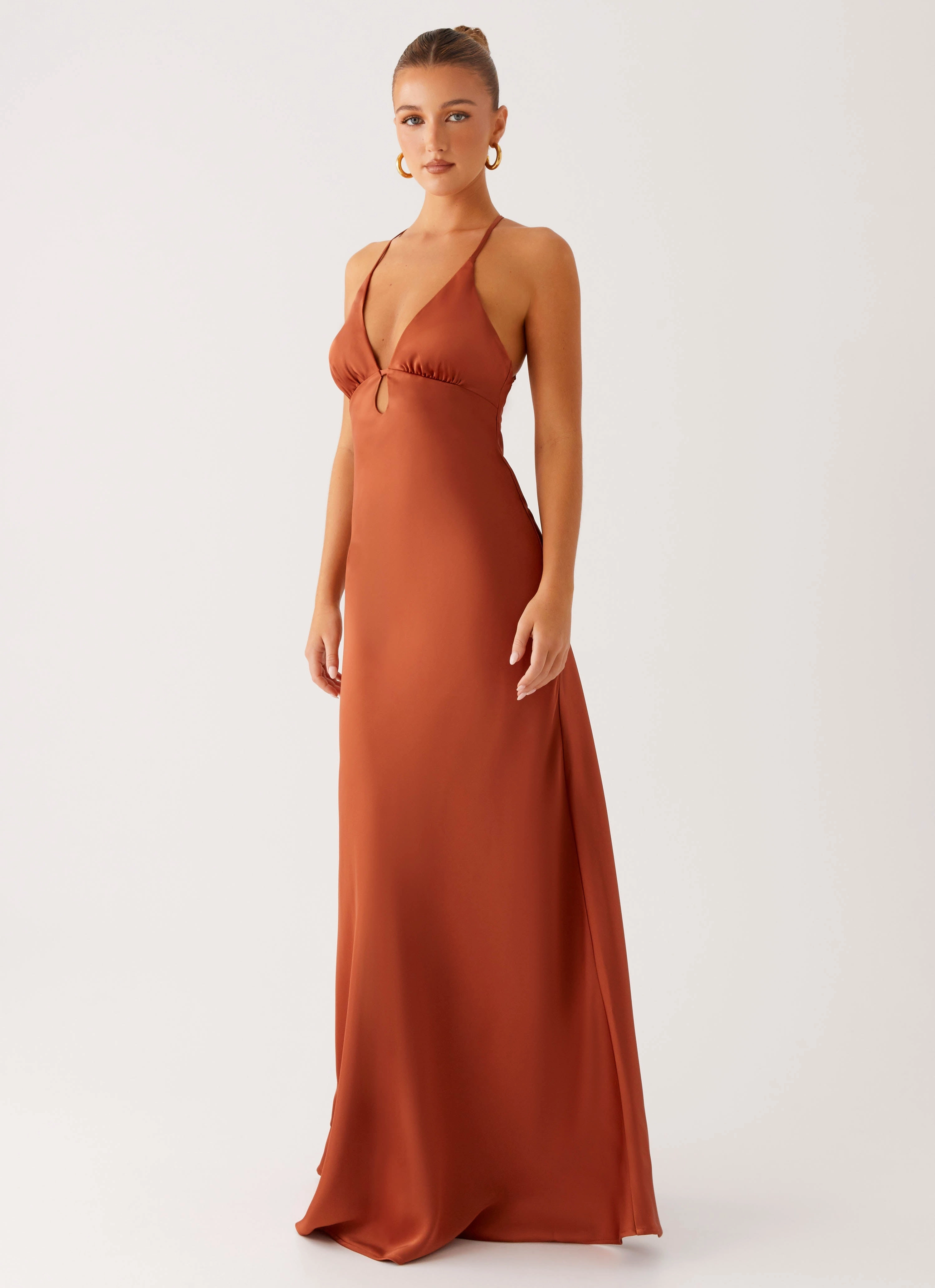 Sundowner Maxi Dress - Rust Textured Coat
