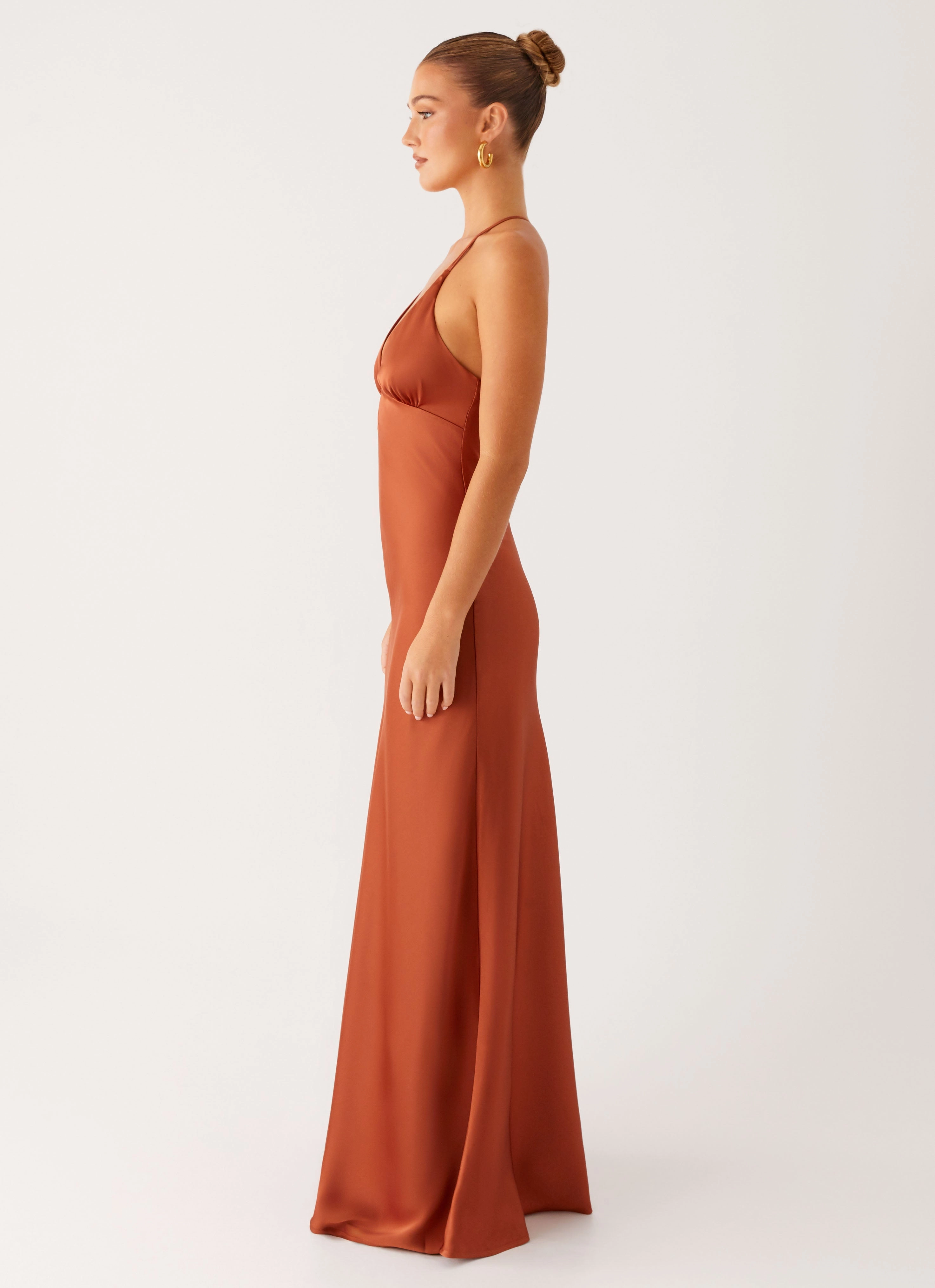 Sundowner Maxi Dress - Rust Simple Wool Coat Raincoat Style