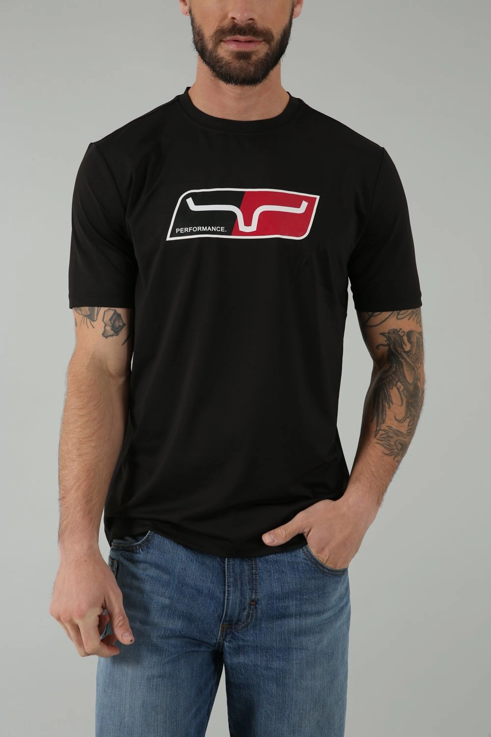 waterproof Travel Trend Kimes Ranch Mens Alta Tech Tee Black Polyester Blend S/S T-Shirt