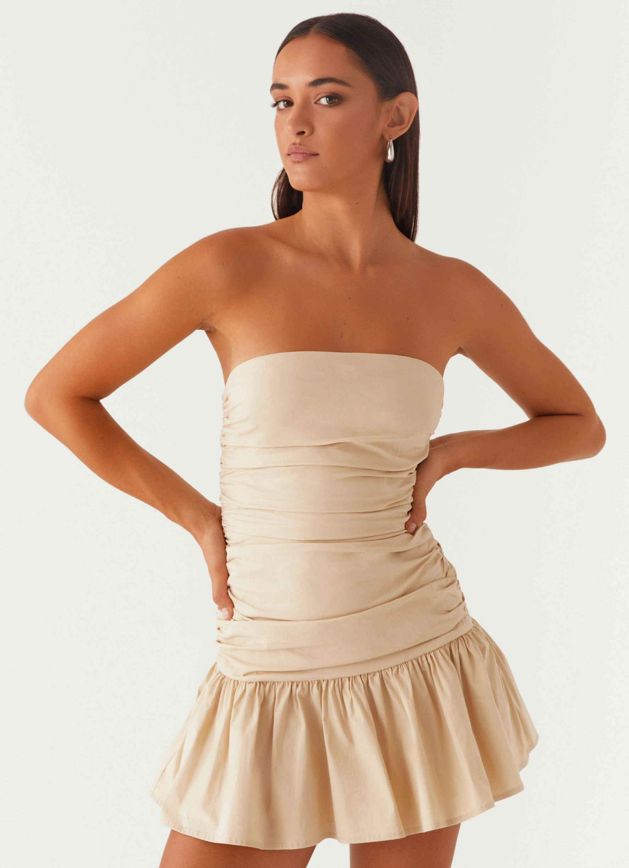 Refined Cut Carmel Mini Dress - Ivory