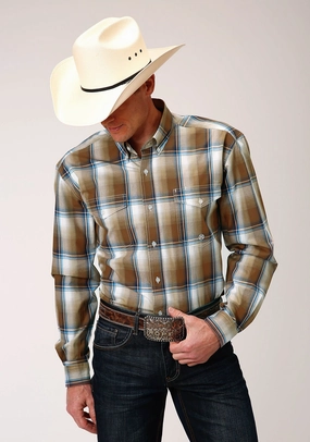 Durable Button Closures Sporty Look Roper Mens Black 100% Cotton Country Road BD L/S Button Shirt