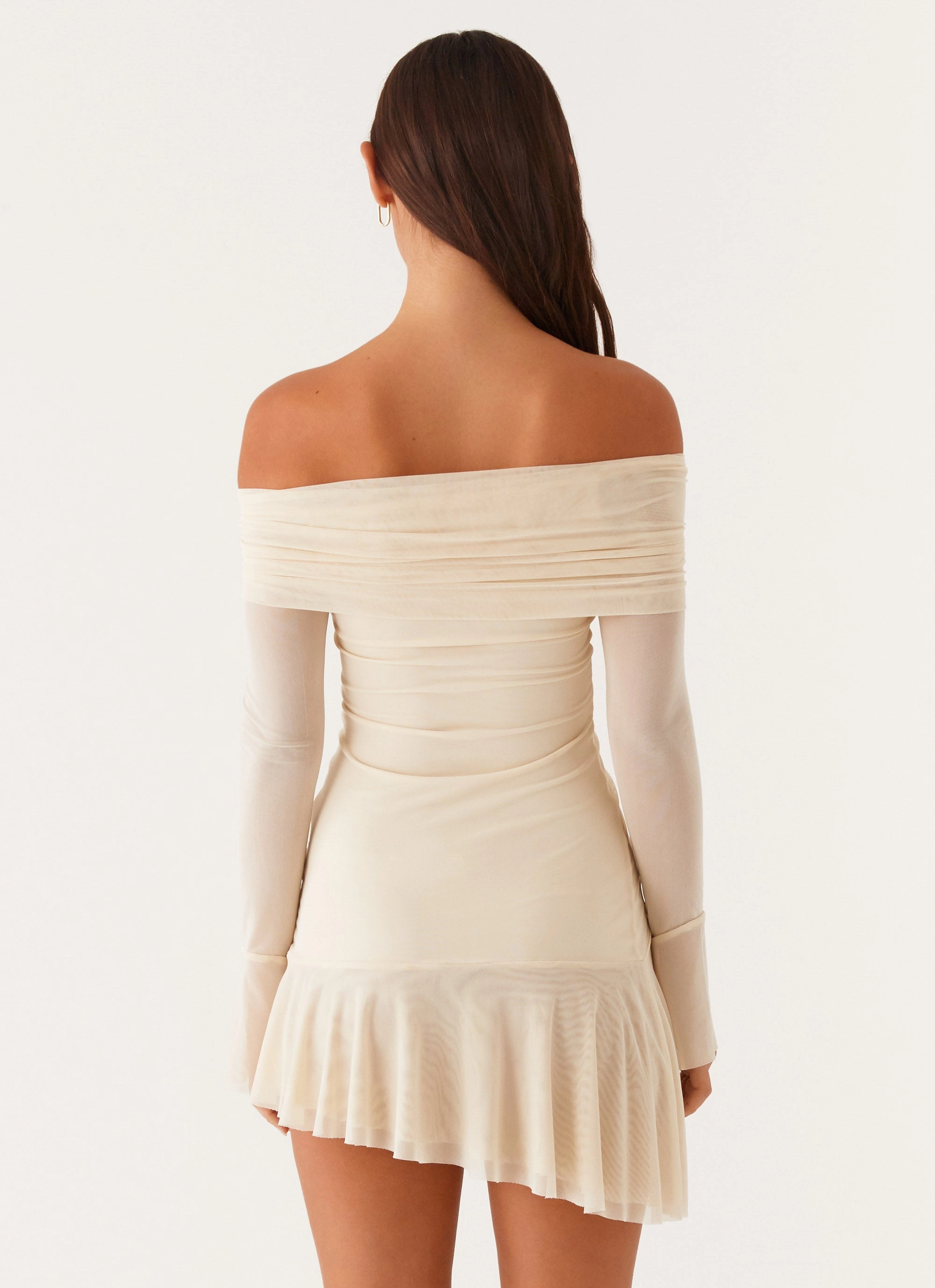 Soft Material Urban Mood Ellis Ruched Mini Dress - Pastel Yellow