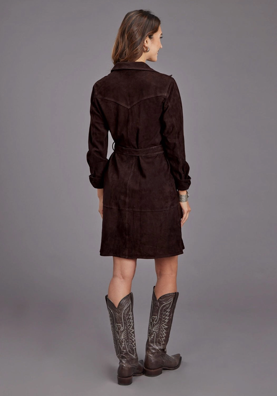 Trendy pick Stylish Staple Stetson Womens Western Shirt Chocolate Brown Lambskin L/S Dress