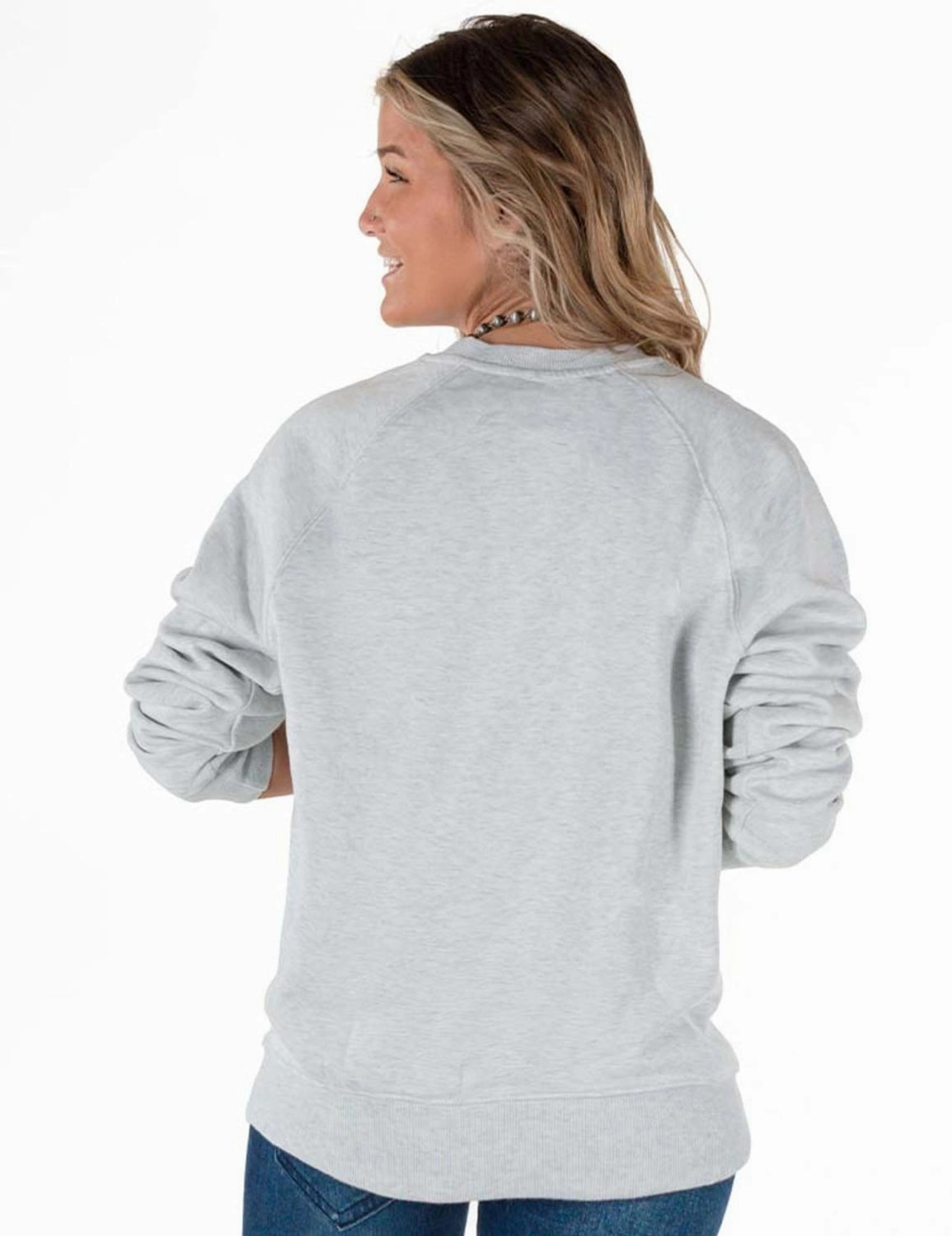 Layered Hem Design NonIrritatingLining Cowgirl Tuff Womens Bad Ass Ash Poly/Rayon Sweatshirt