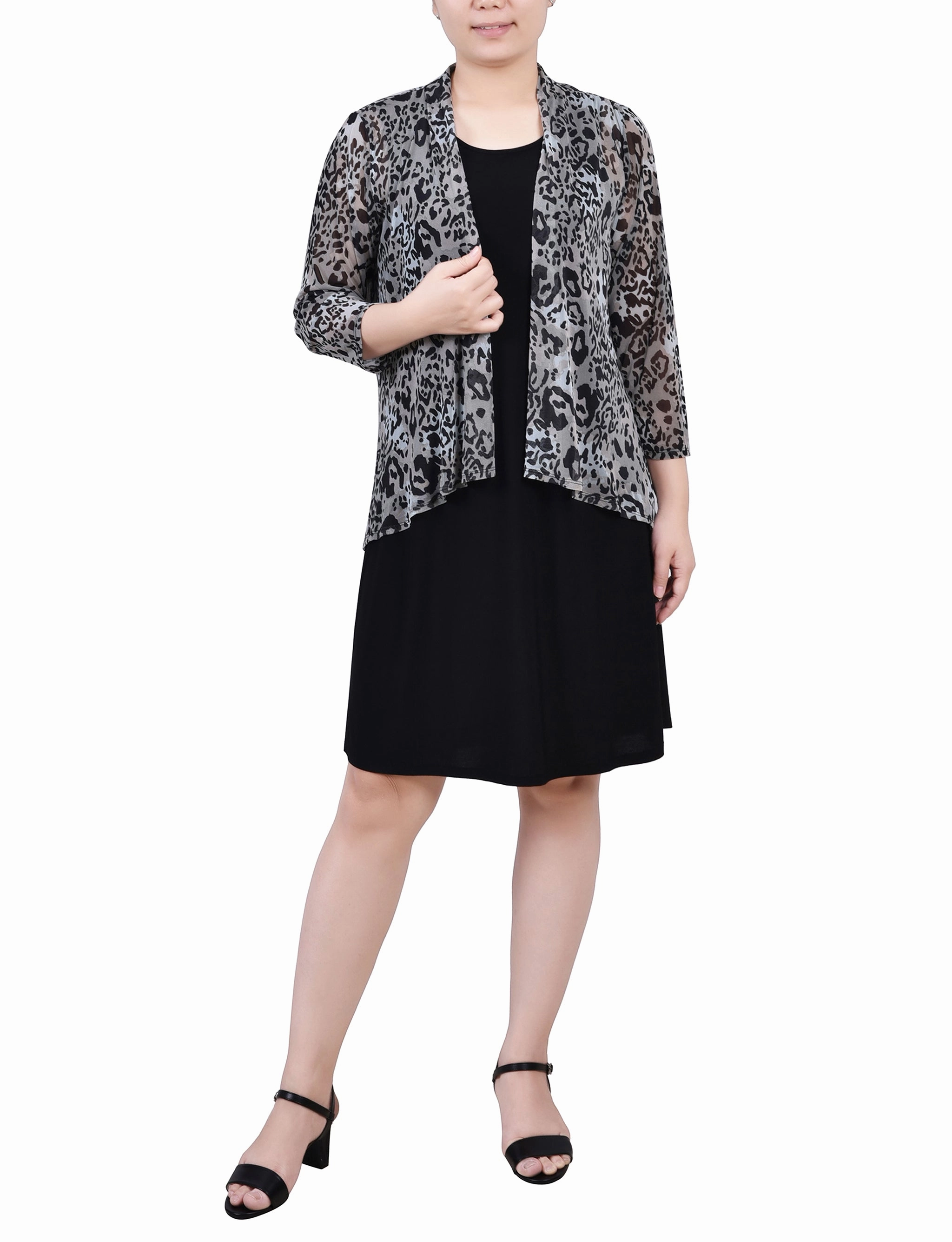 Fashionable And Functional Petite Cardigan And Dress Set