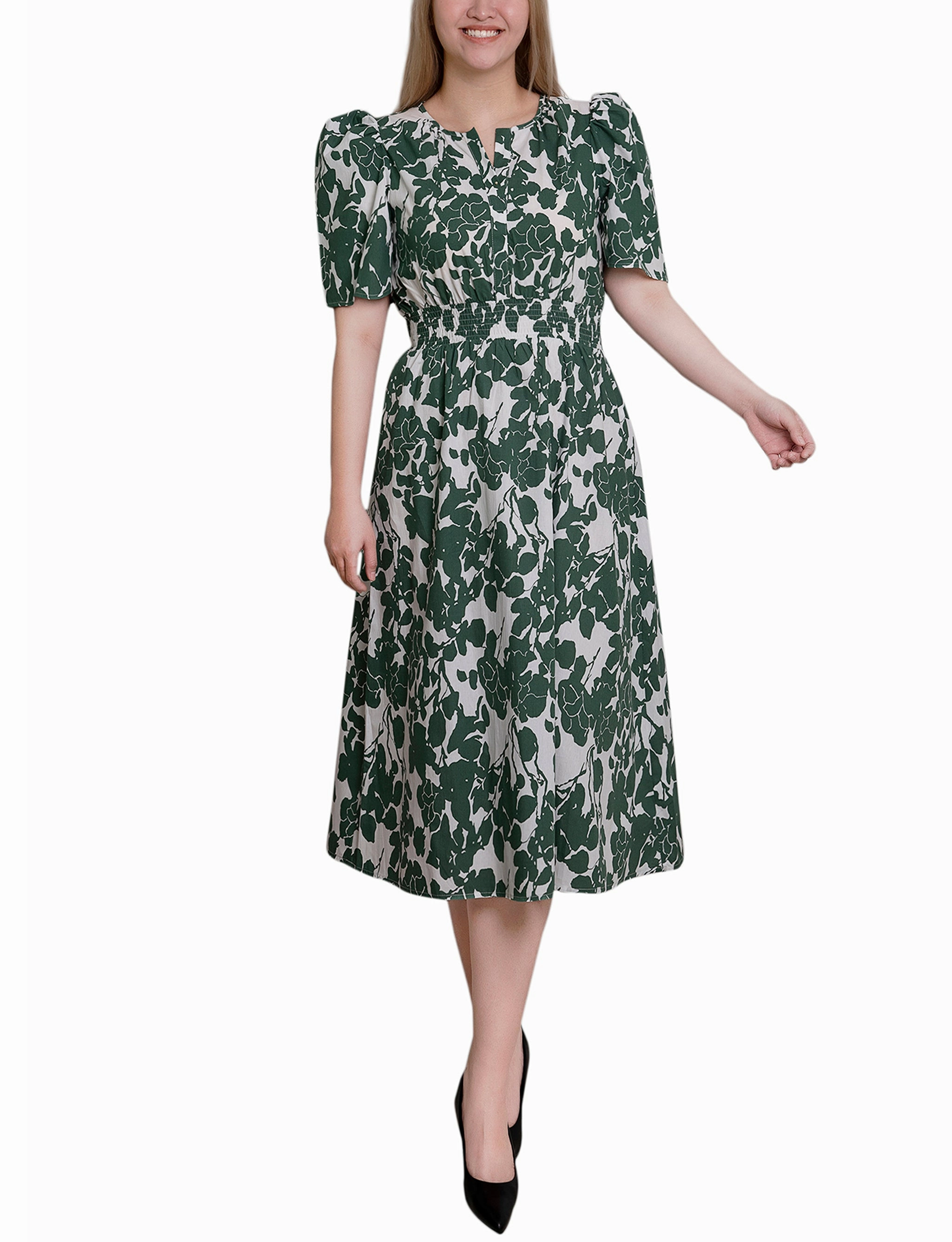 Urban Fit Perfect Fit Petite Puff Sleeve Poplin Dress