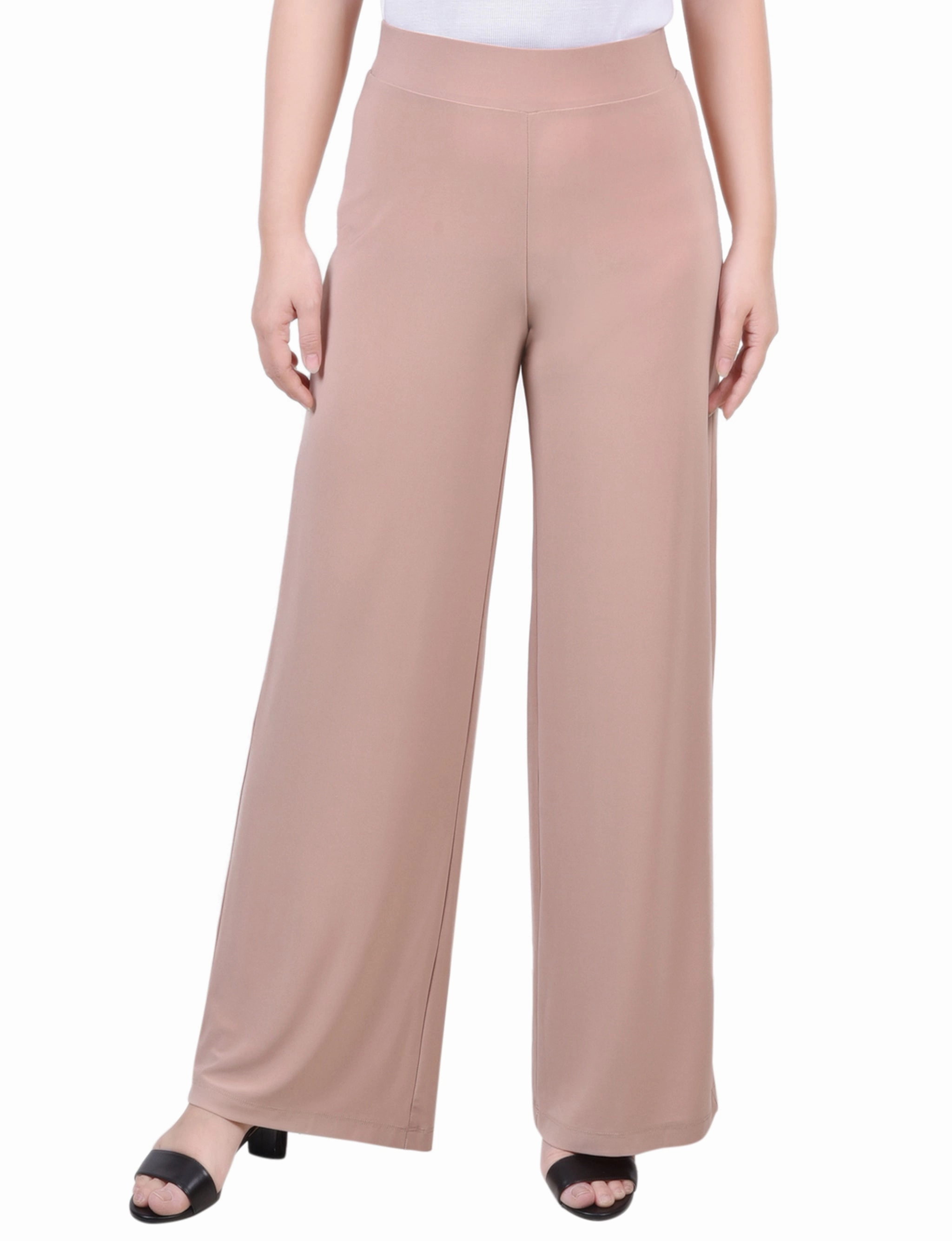 Petite Pull On Palazzo Pants Airy Feel Durable Waistband