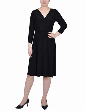 Sunset Hour Petite Ruched A-Line Dress