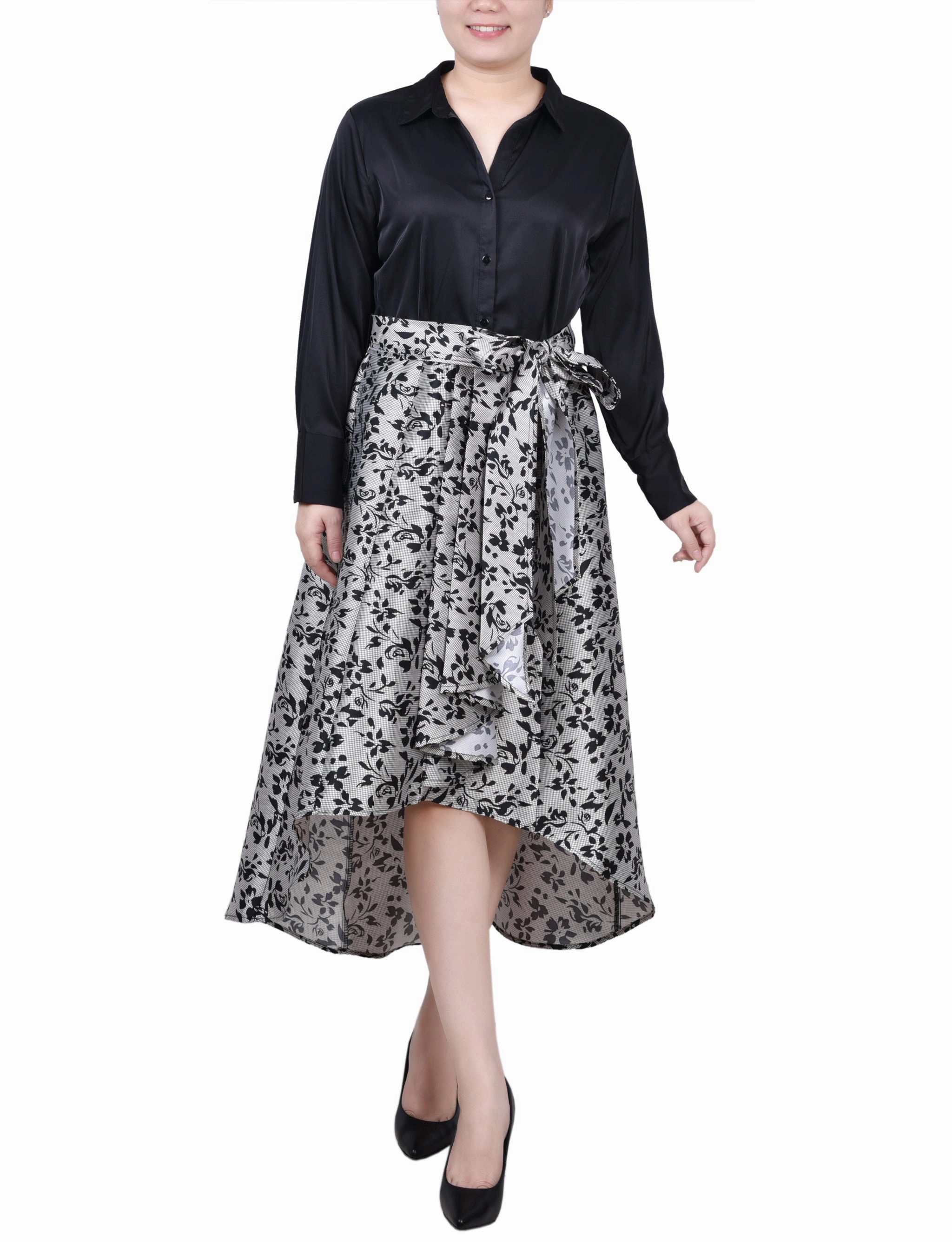 Bold Fashion Casual Comfort Wear Petite Satin/Mikado Dress