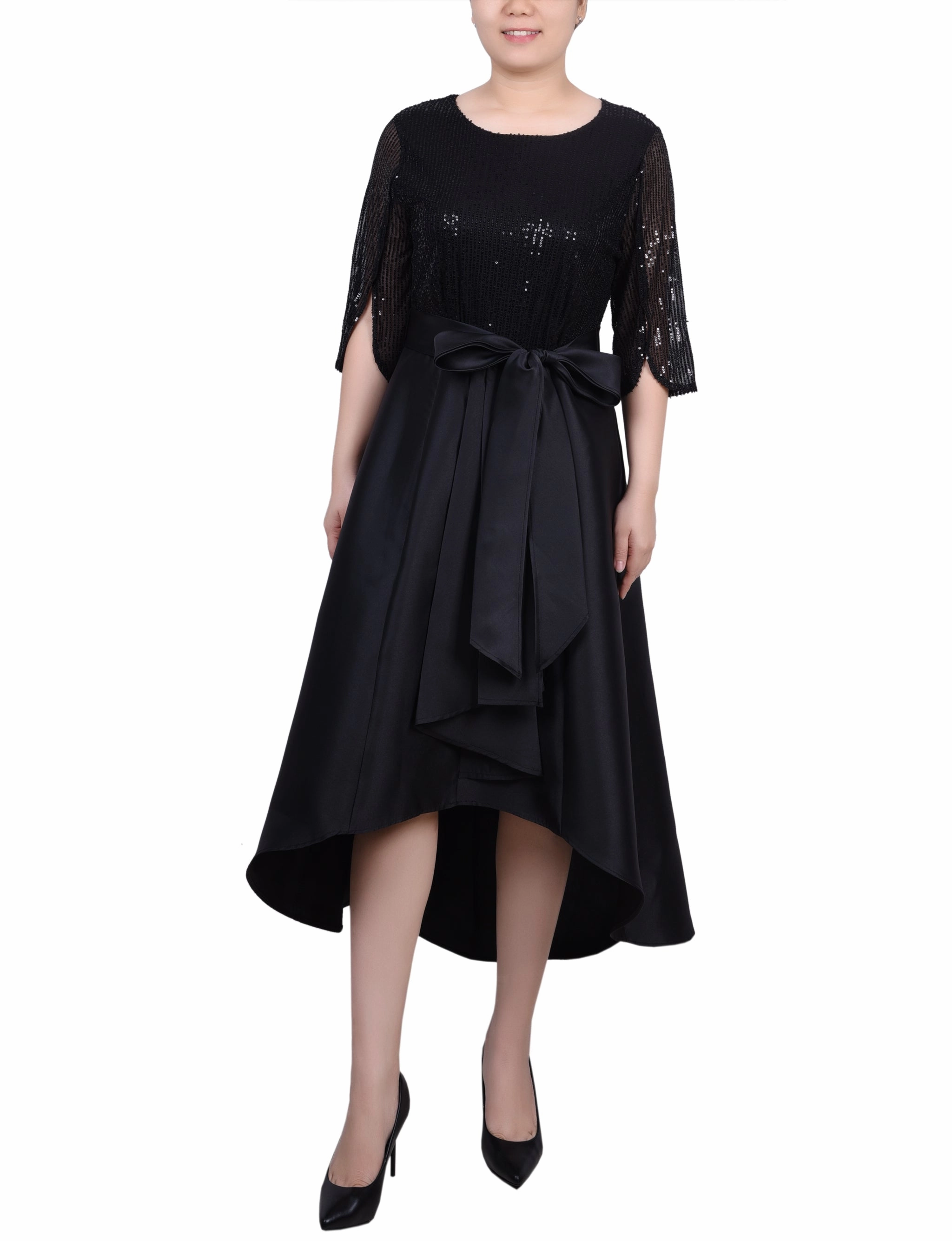 Petite Sequin and Jacquard Holiday Dress Urban Mood