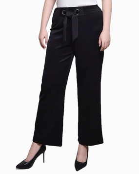 Thermal Insulation Layer Petite Wide Leg Grommet Pants