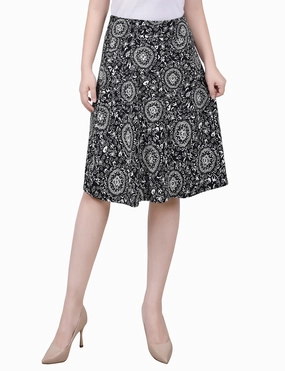 Petite Wide Waisted Knee Length Skirt Easy and Effortless